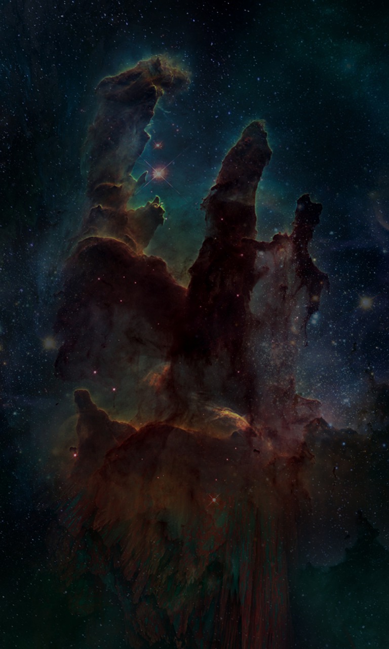 Pillars Of Creation & Galaxy Image