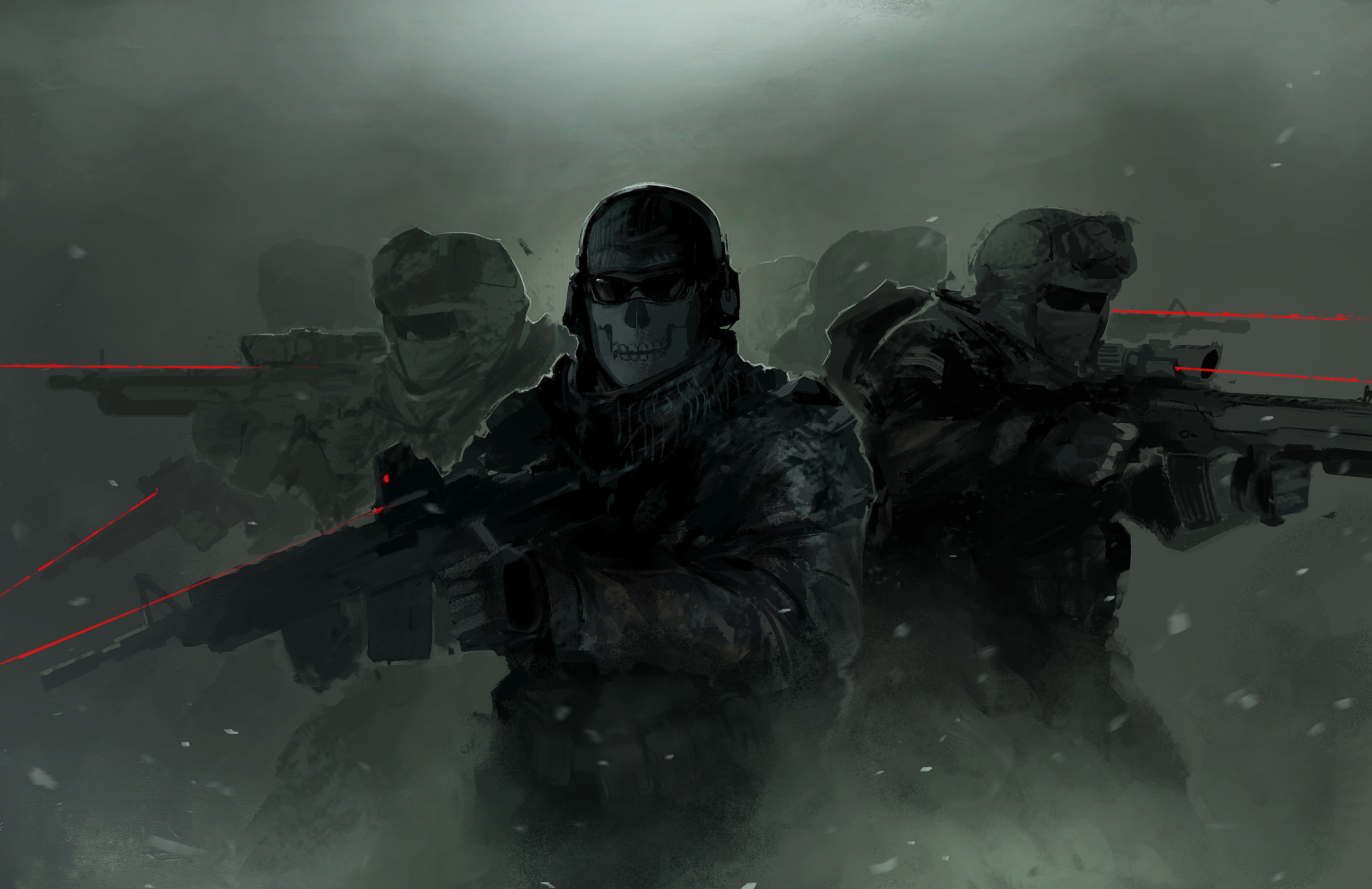 Wallpaper soldiers, ghost, Activision
