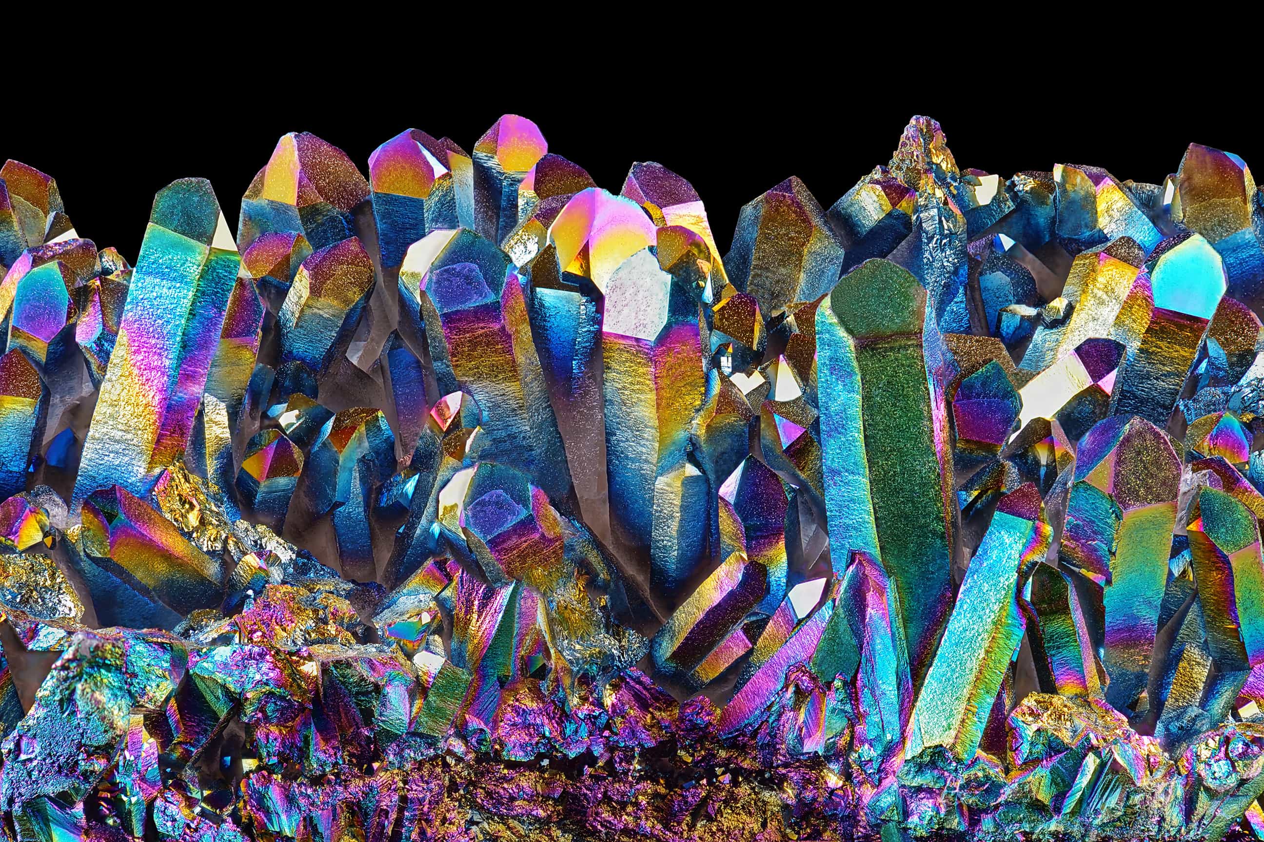 Rainbow titanium quartz crystal Wall