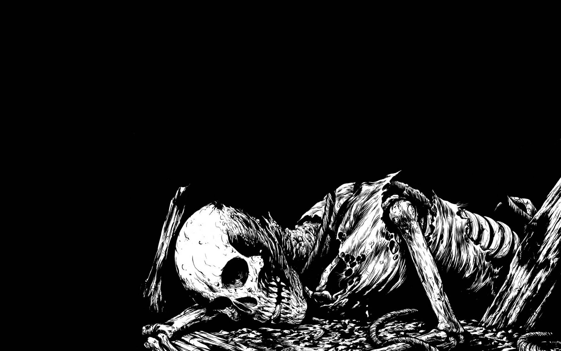 HD desktop wallpaper: Dark, Skeleton