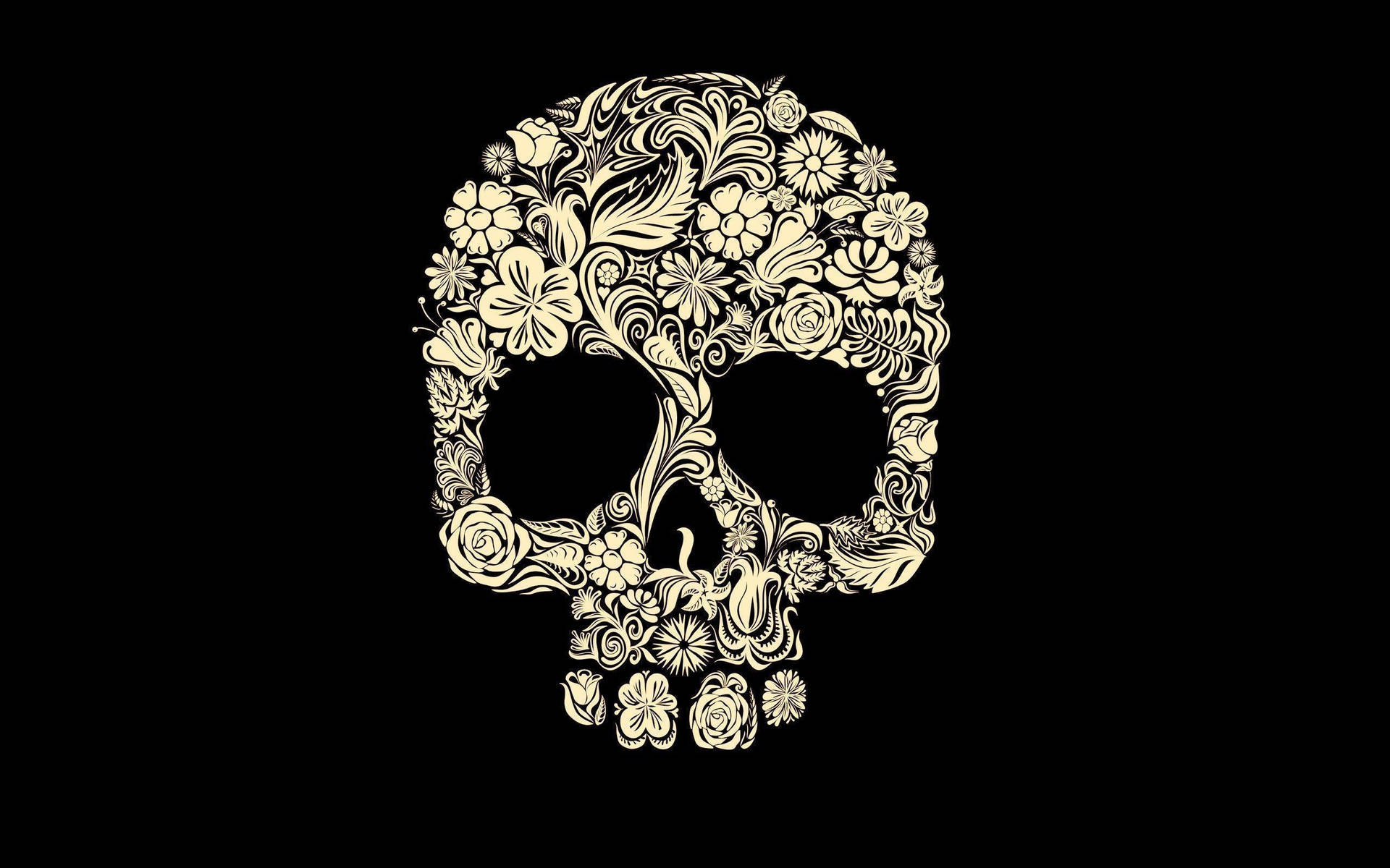 Skull With Floral Designs
