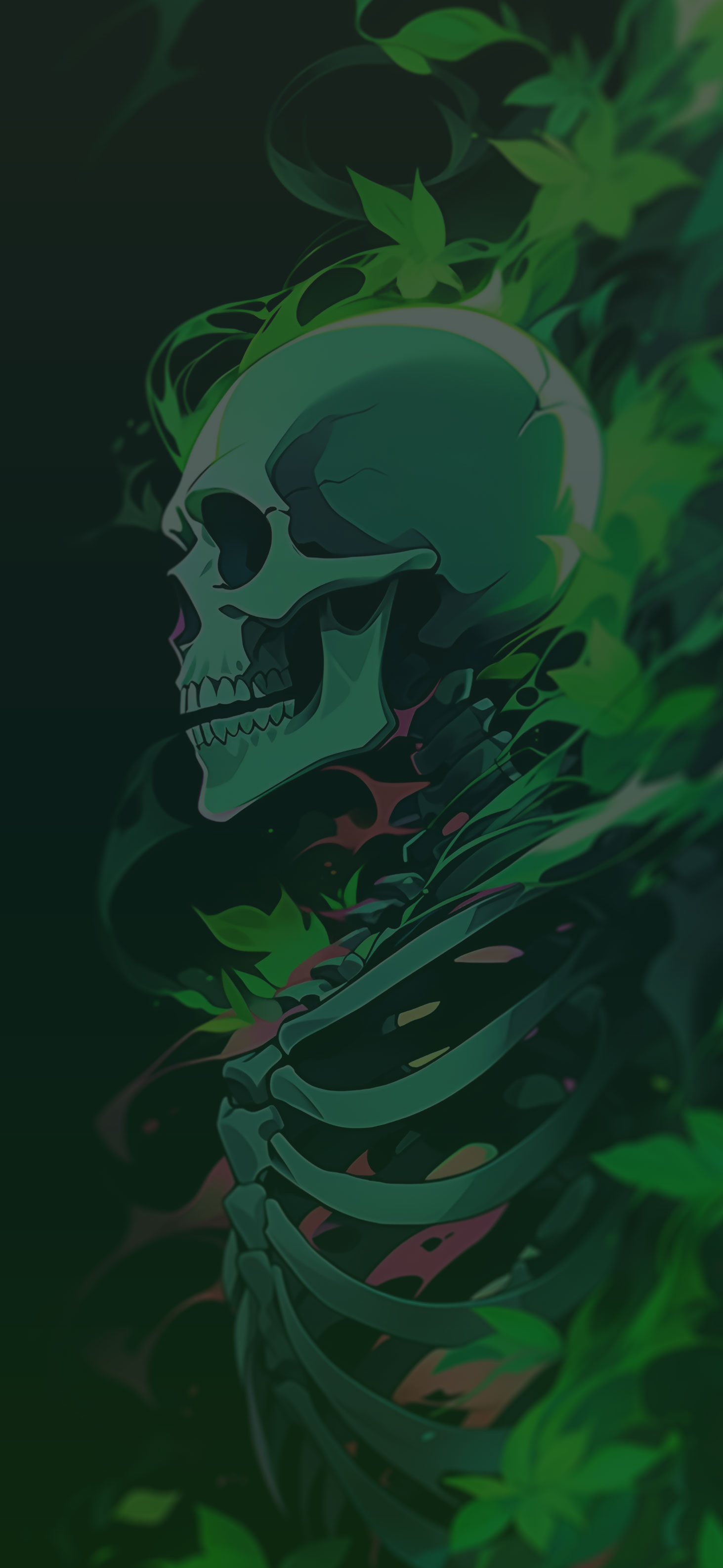 Halloween Skeleton Black & Green