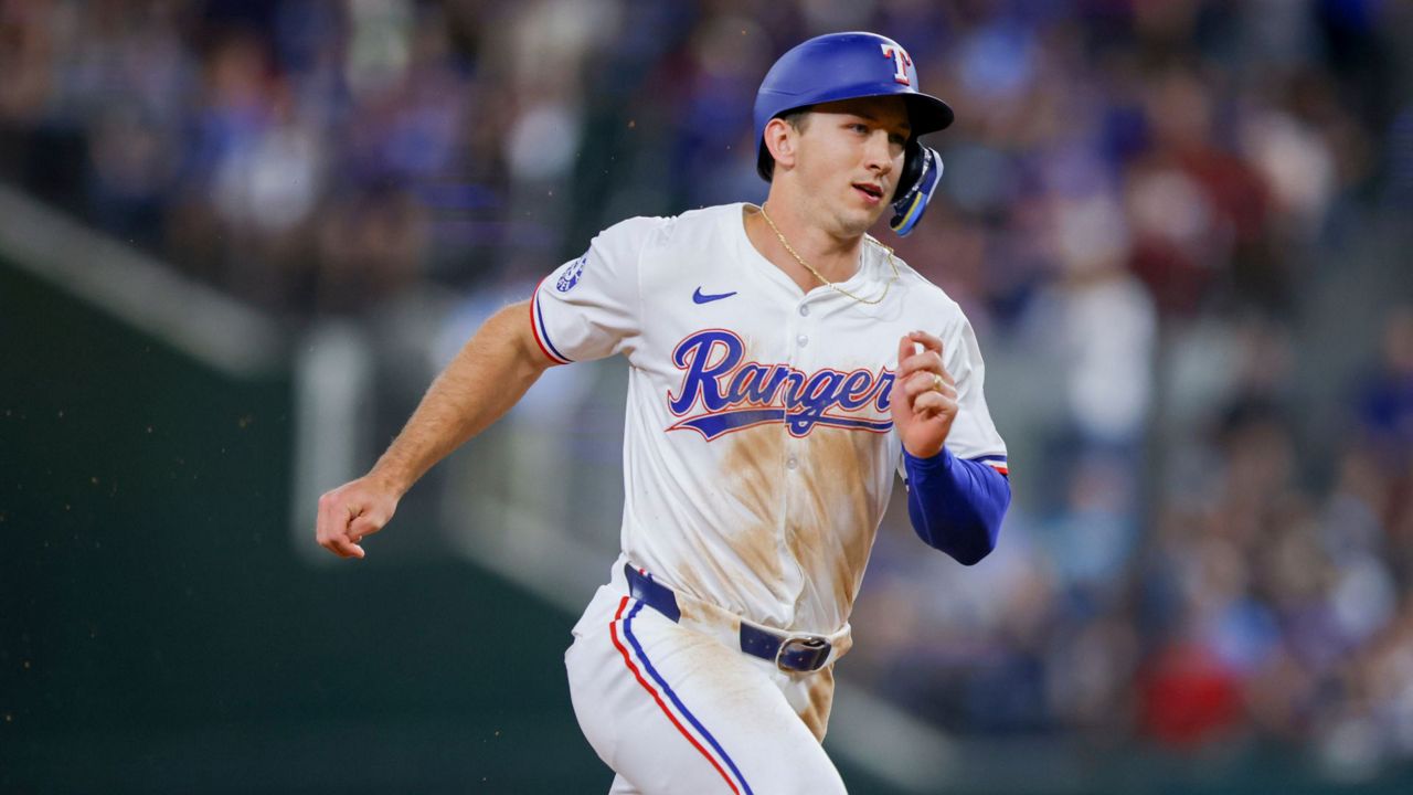 Rangers rookie Wyatt Langford hits an