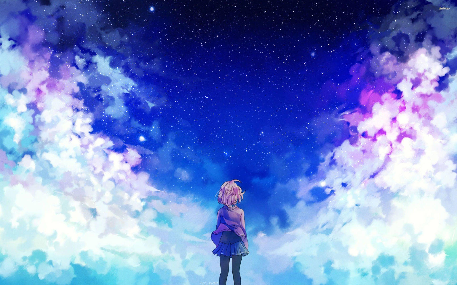 Download Aesthetic Anime Girl On Starry