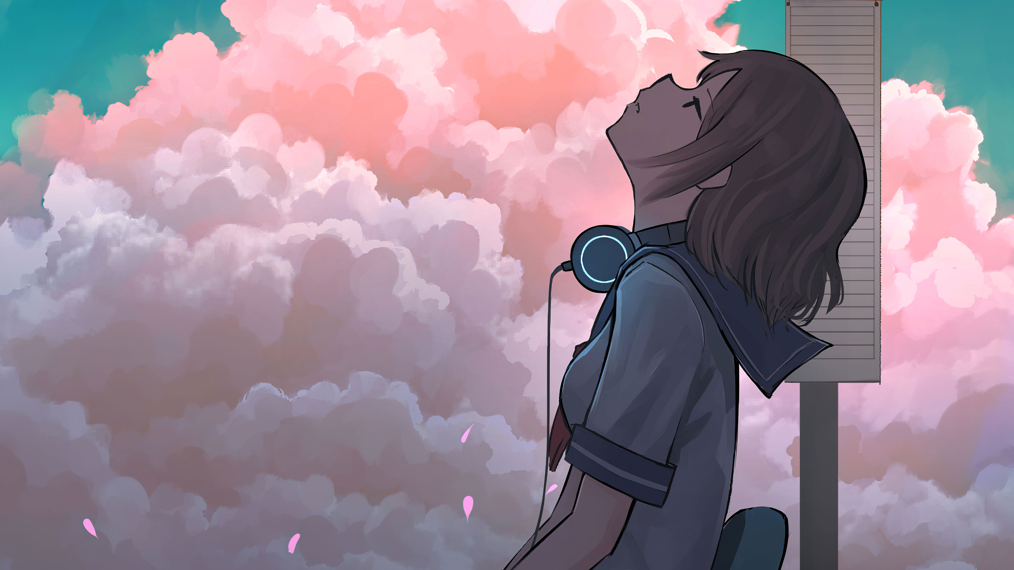 Download Cloud Anime Girl Anime Girl 4k