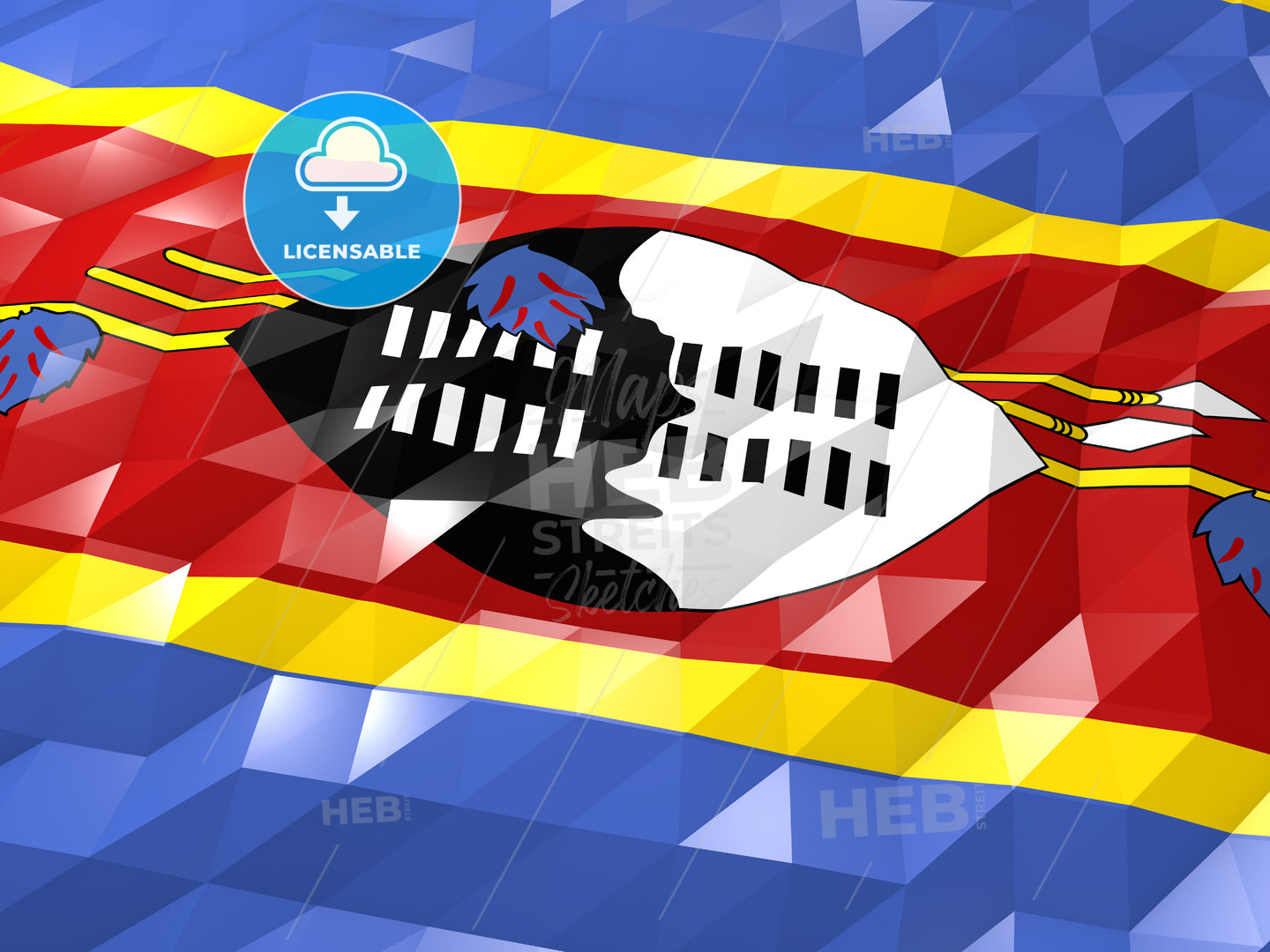 Flag Of Swaziland 3D Wallpaper