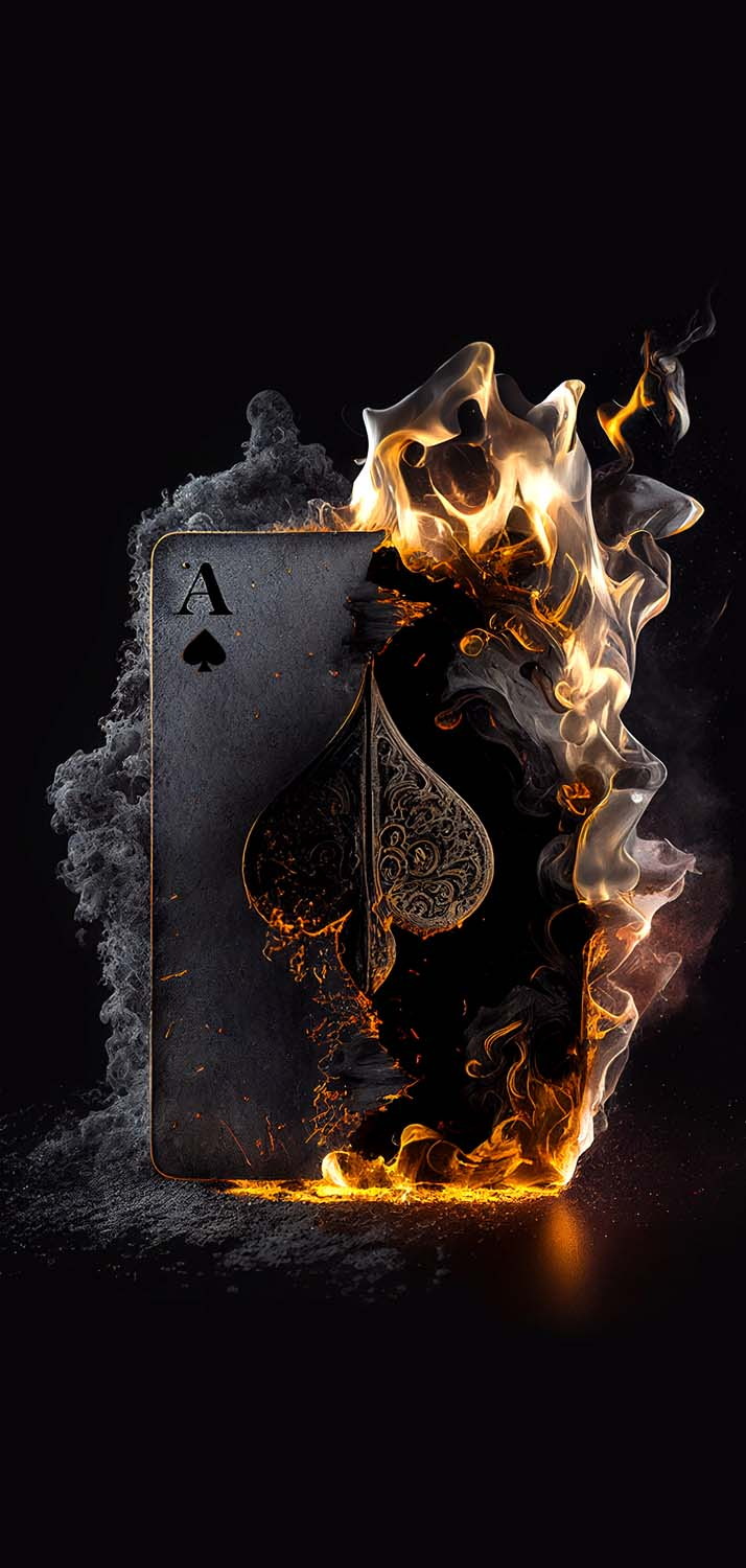 Burning Ace Card Poker IPhone Wallpaper