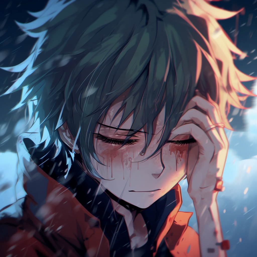 Devastated Deku Crying Anime