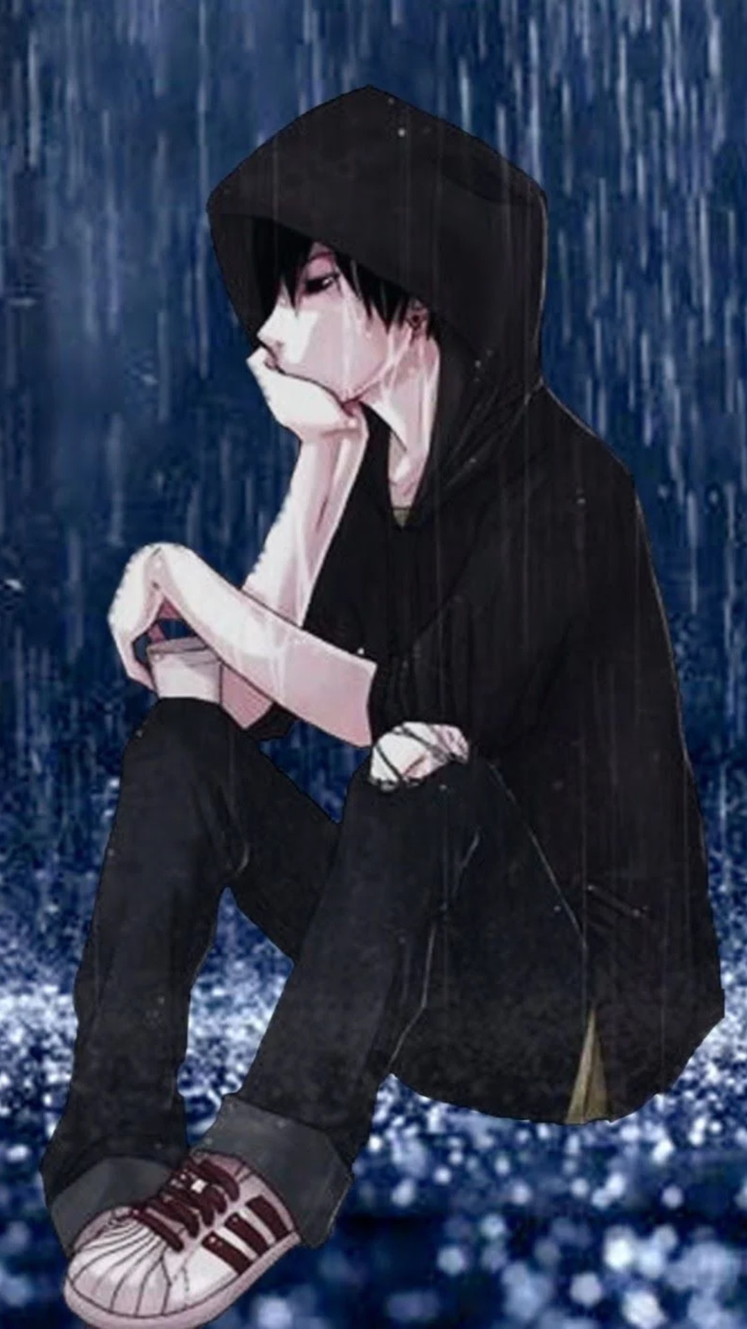 Crying Anime Boy iPhone Wallpaper