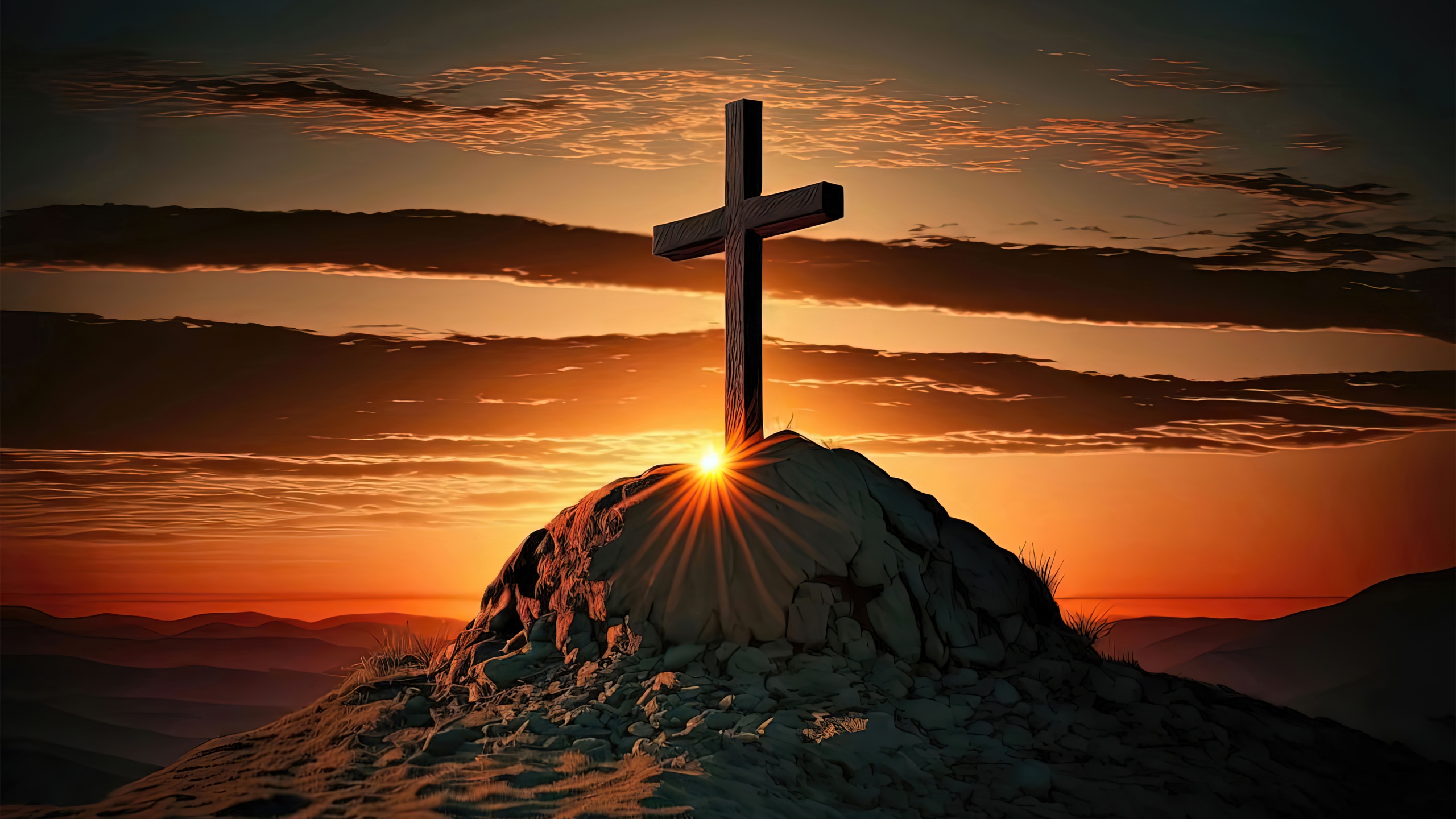 Christian cross Wallpaper 4K, AI art
