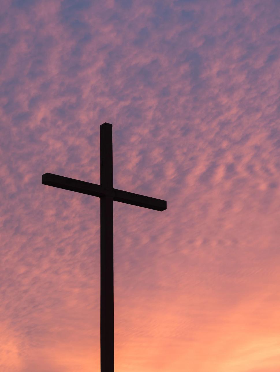 Cross on Top of a Hill at Sunset