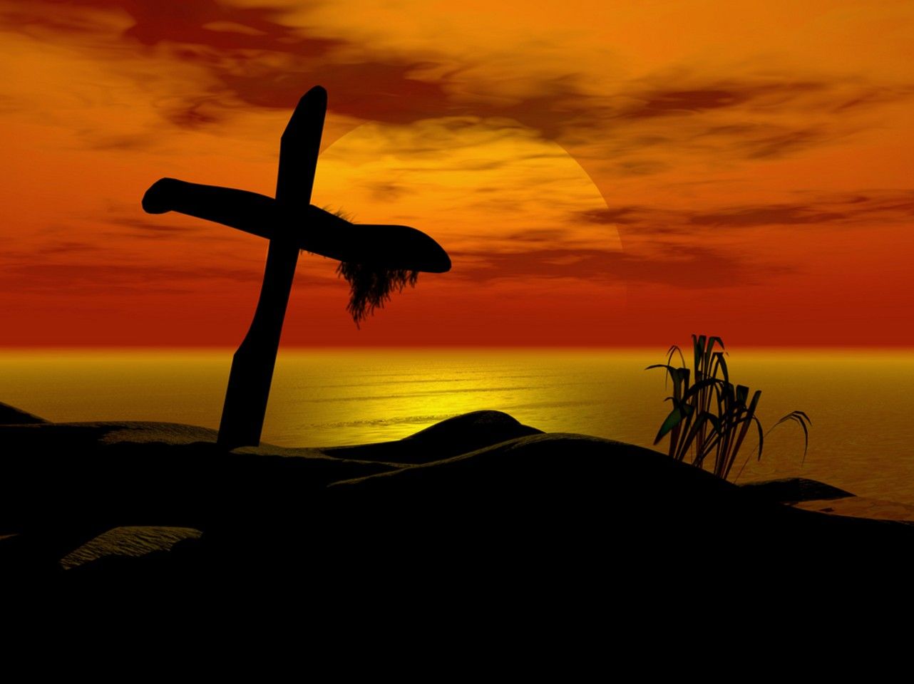 Prince Of Peace Sunset Cross Wallpaper