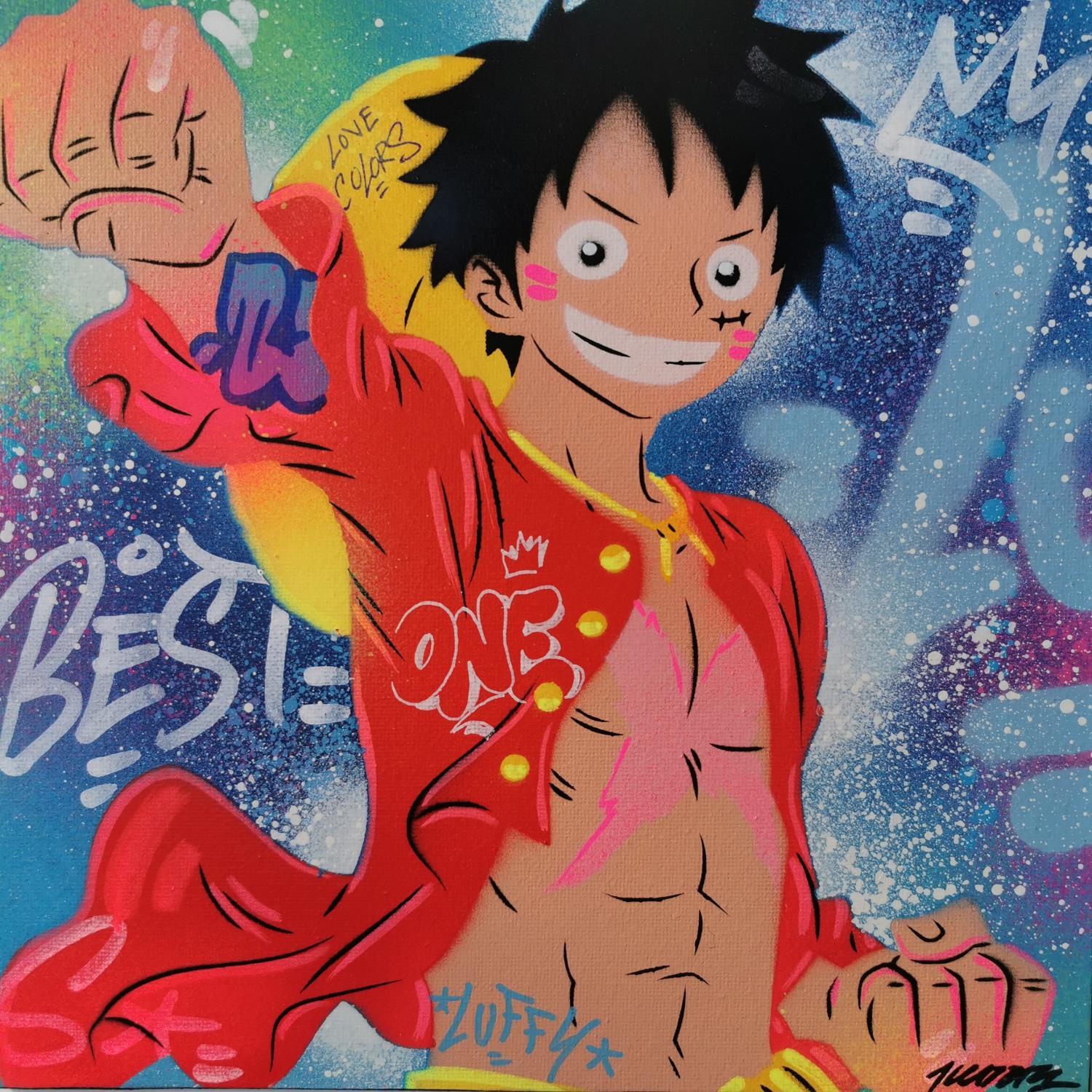 Painting Luffy by Kedarone. Carré d
