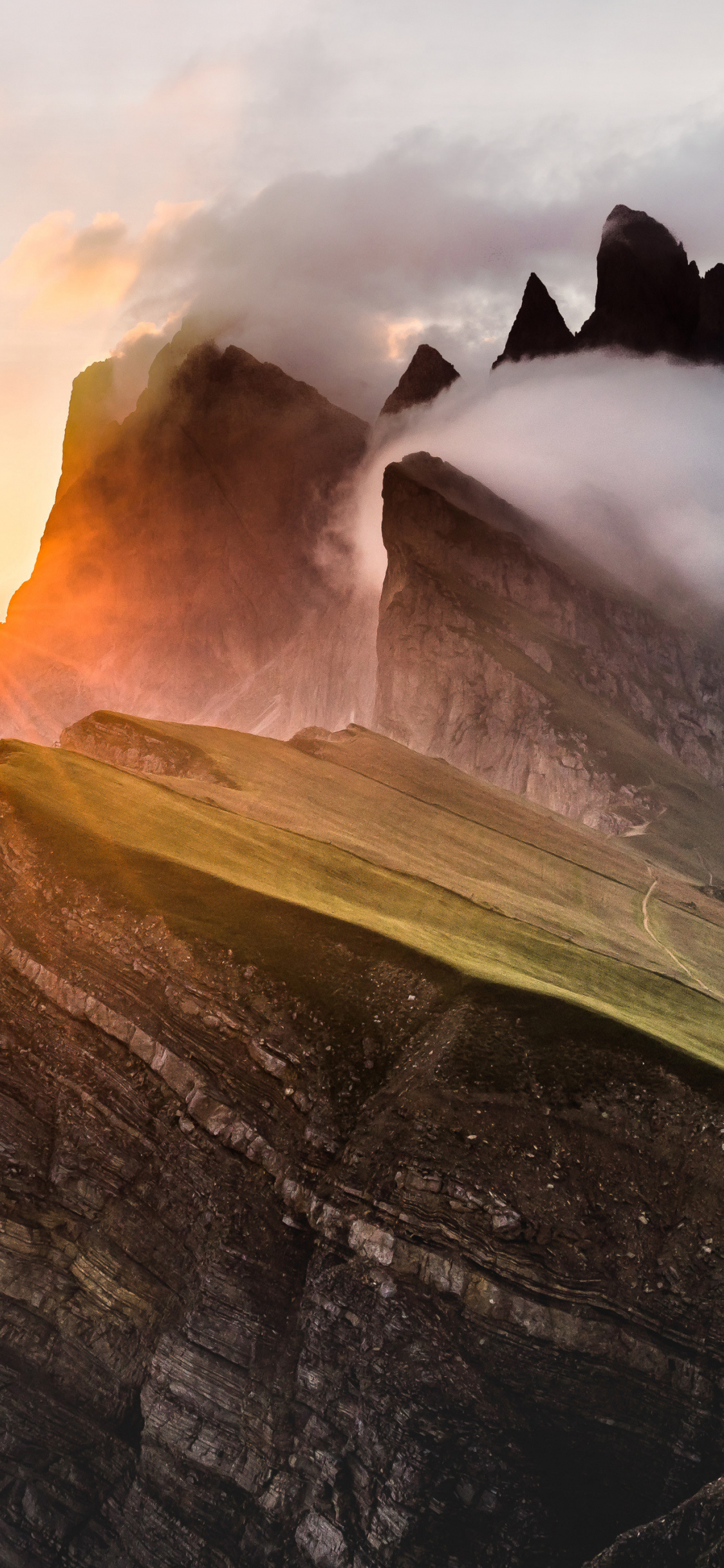 Download wallpaper 1125x2436 dolomites