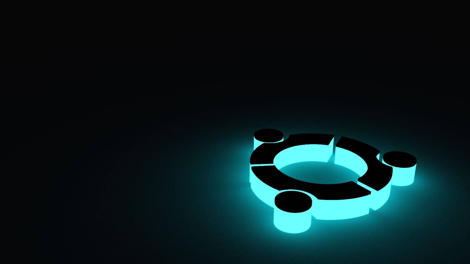 Download free Ubuntu Logo Neon 3D