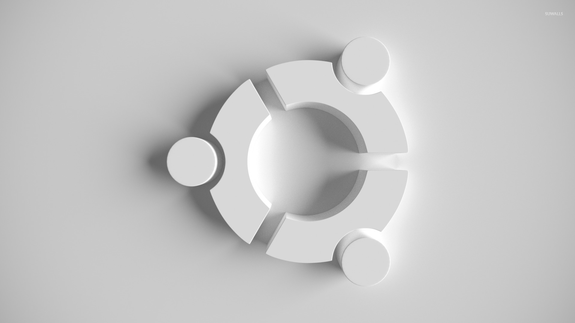 White Ubuntu logo wallpaper