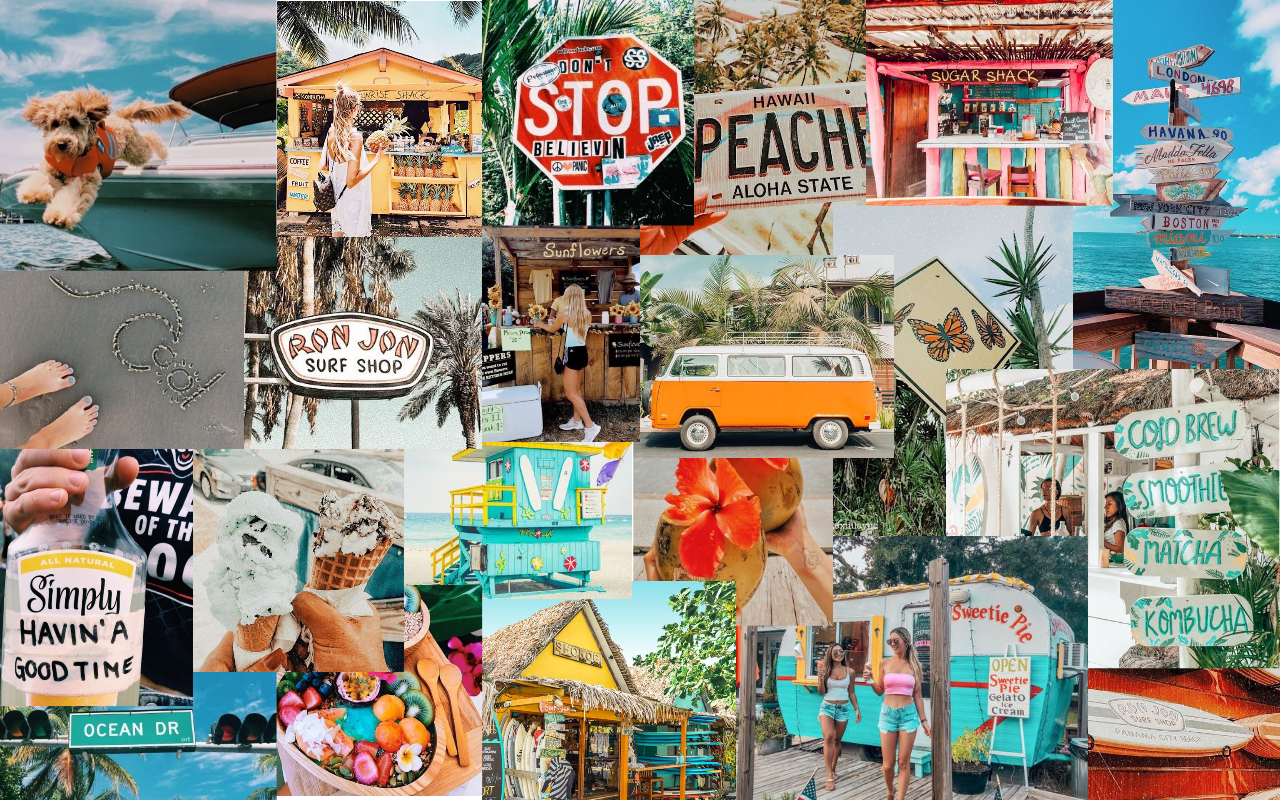 Beach aesthetic MacBook wallpaper