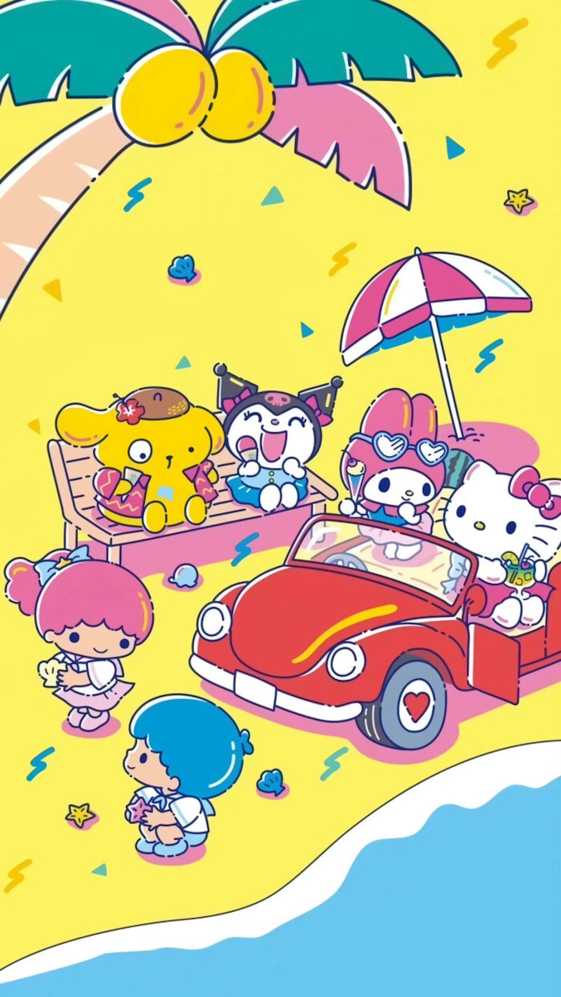 Cute Hello Kitty Beach Wallpaper