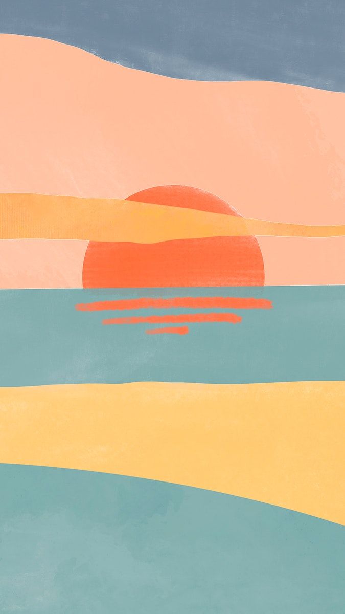 Watercolor seaside background sunset