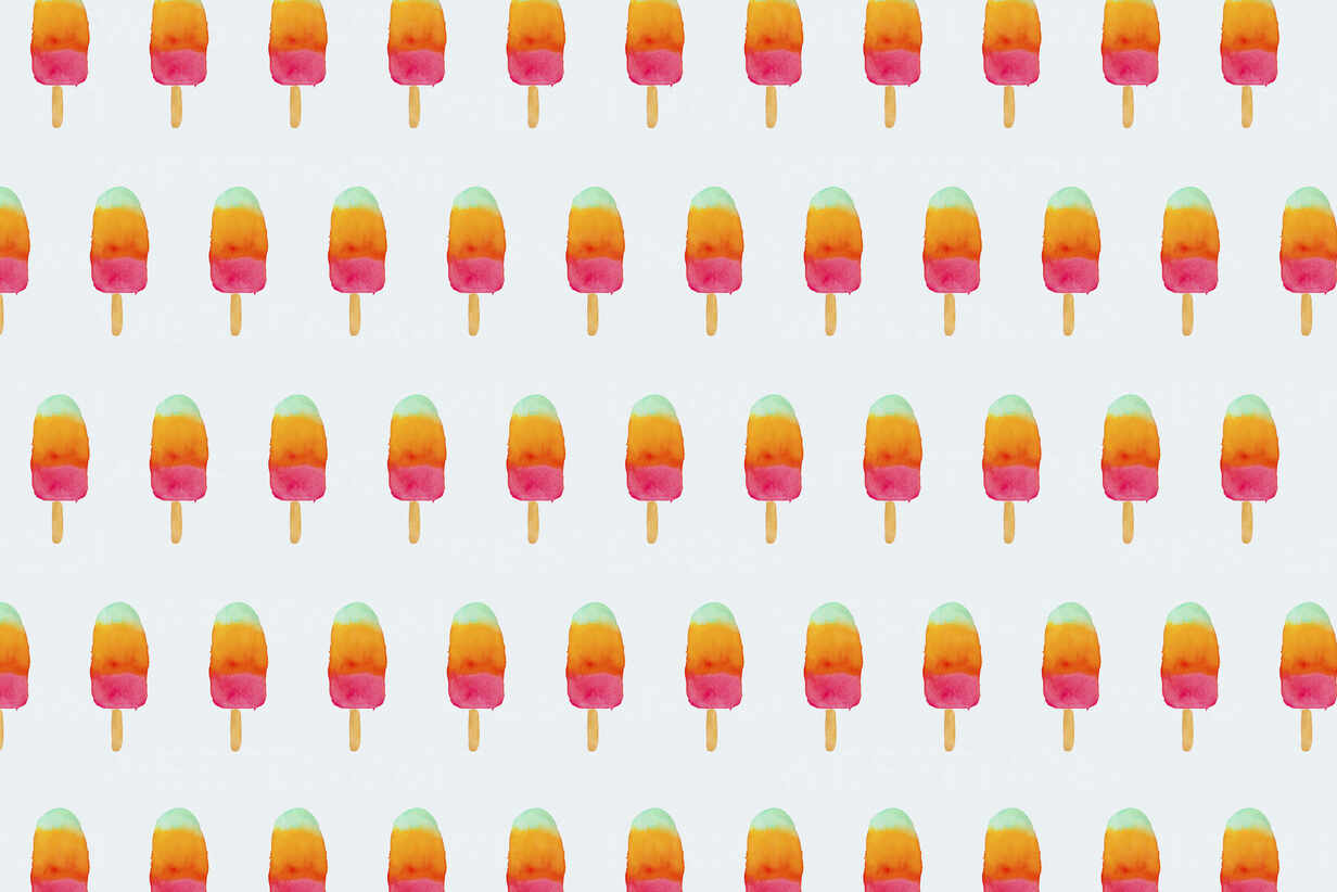 Colorful popsicles, summer watercolor