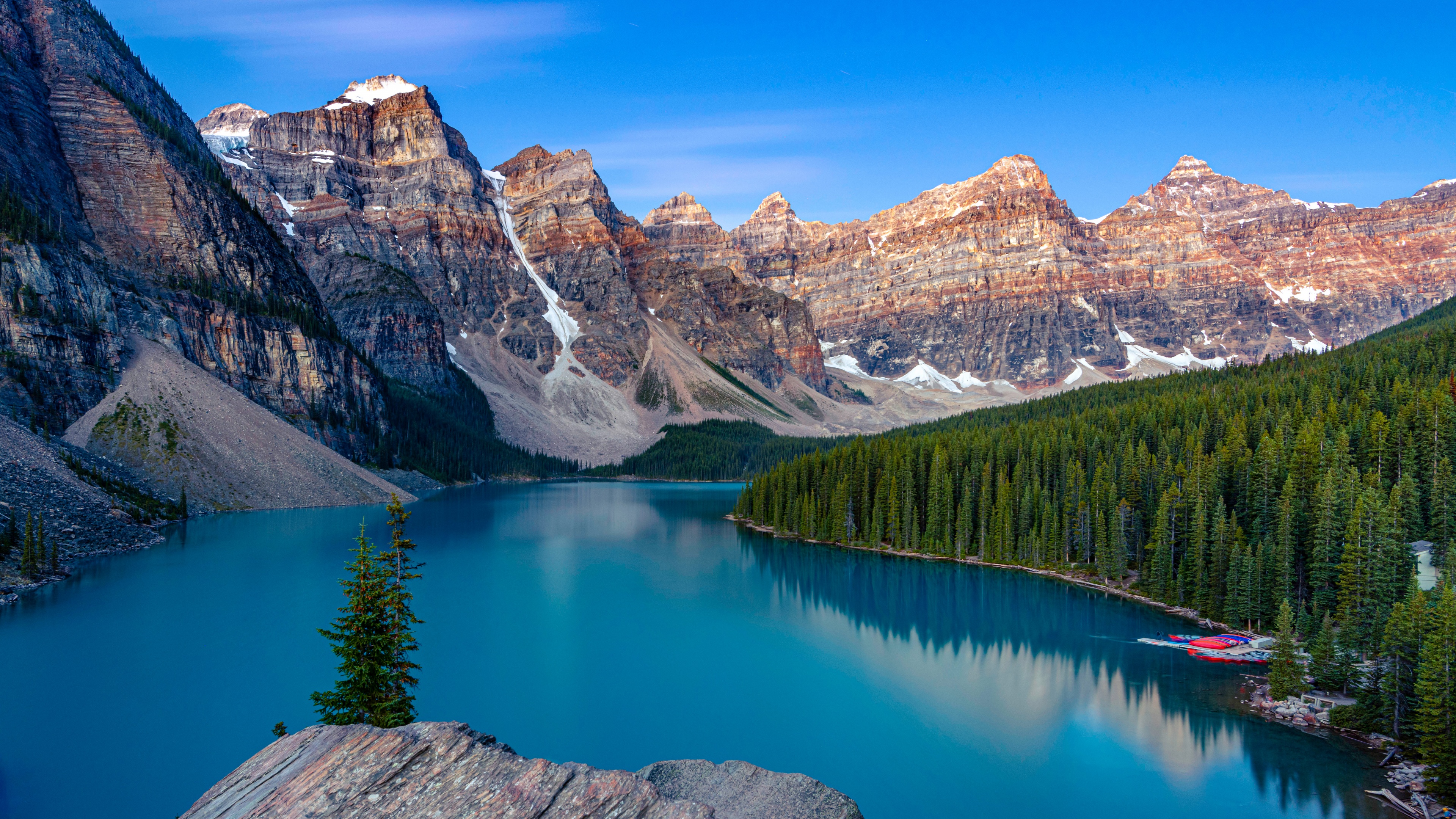 Moraine Lake Wallpaper 4K, Turquoise water