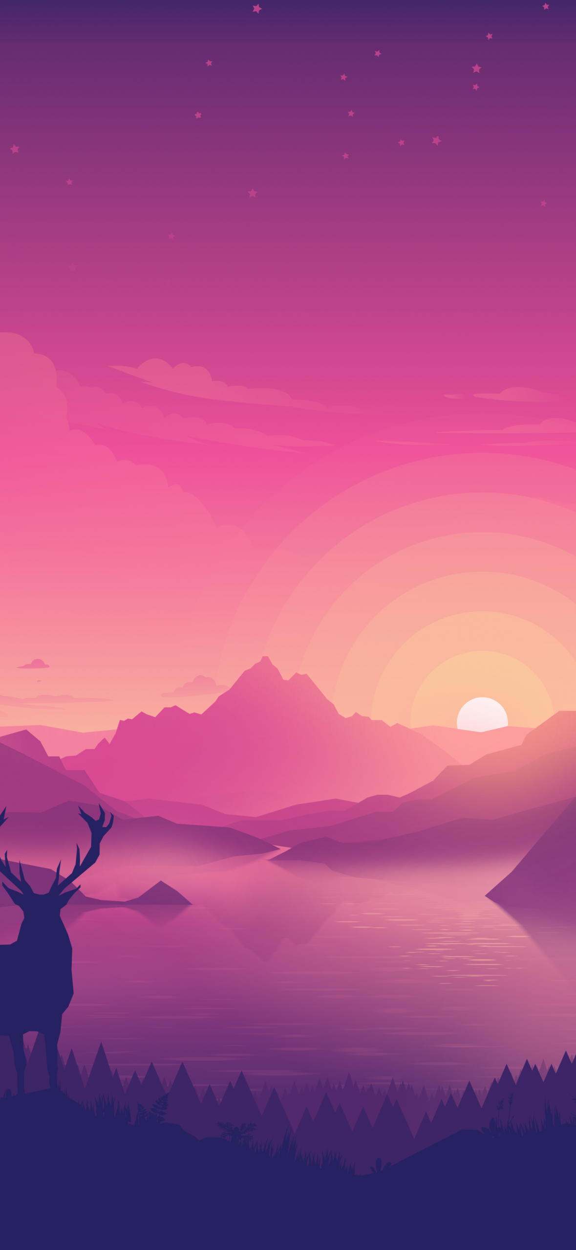 Scenery Wallpaper 4K, Pink, Lakeside