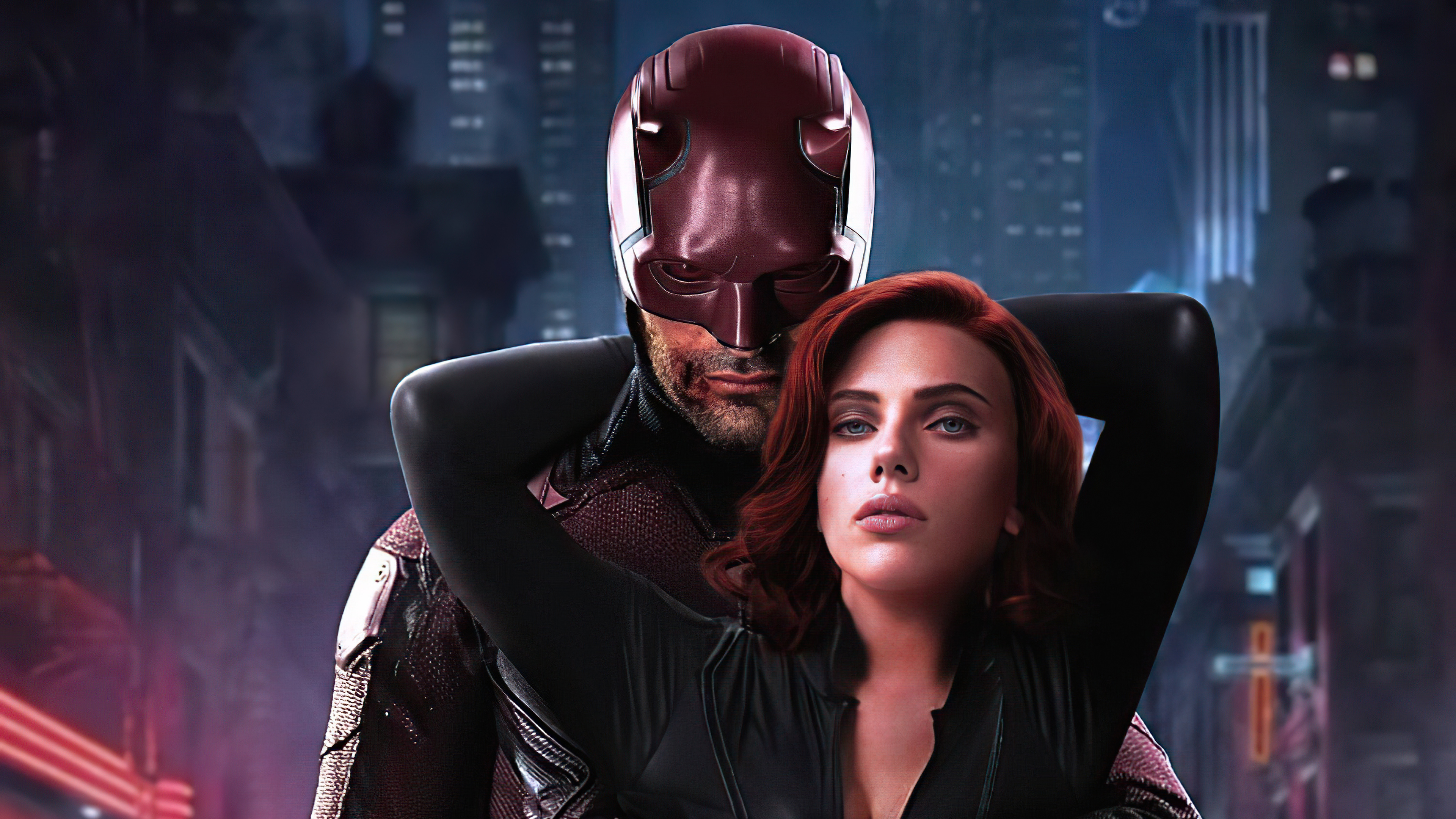 Daredevil And Black Widow 4k