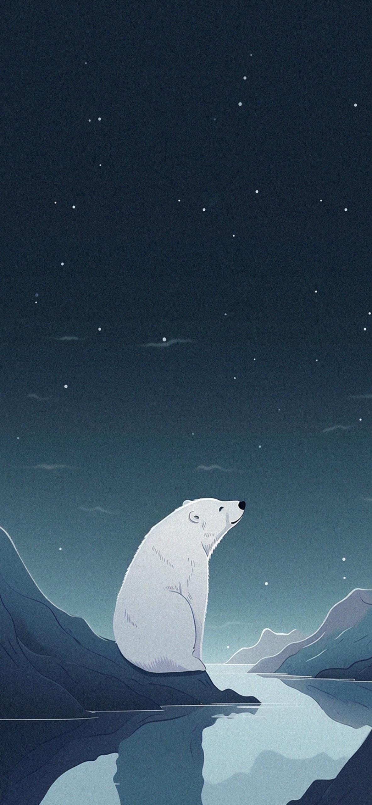 Polar Bear & Night Art Wallpaper