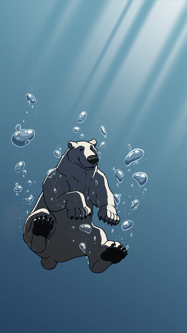Diving polar bear cell phone wallpaper