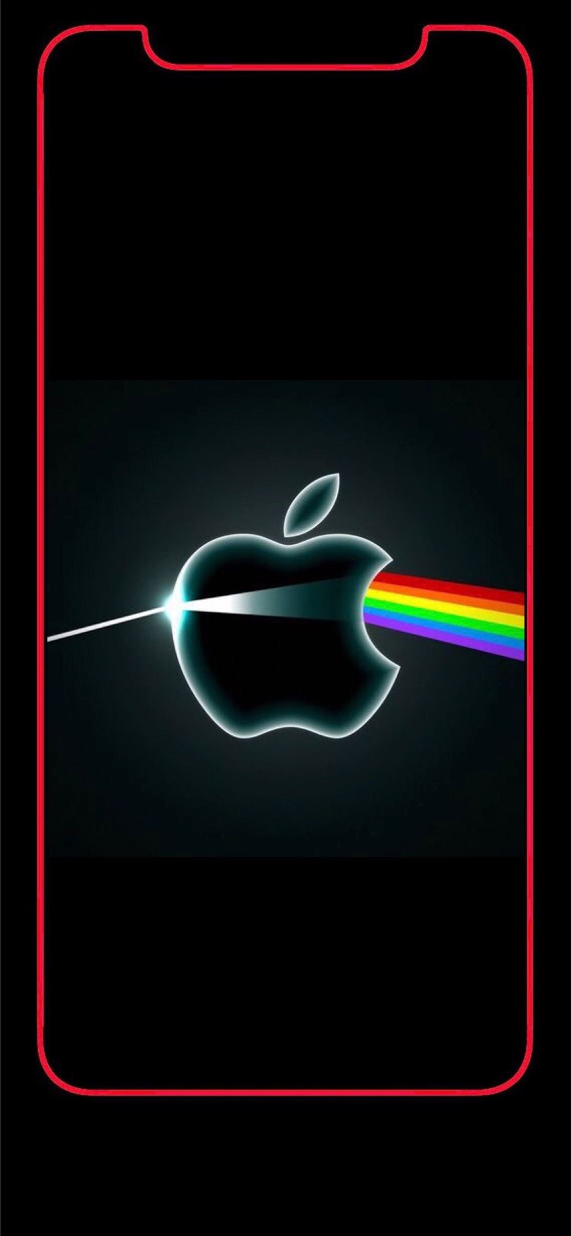 Apple logo rainbow 3 iPhone Wallpaper