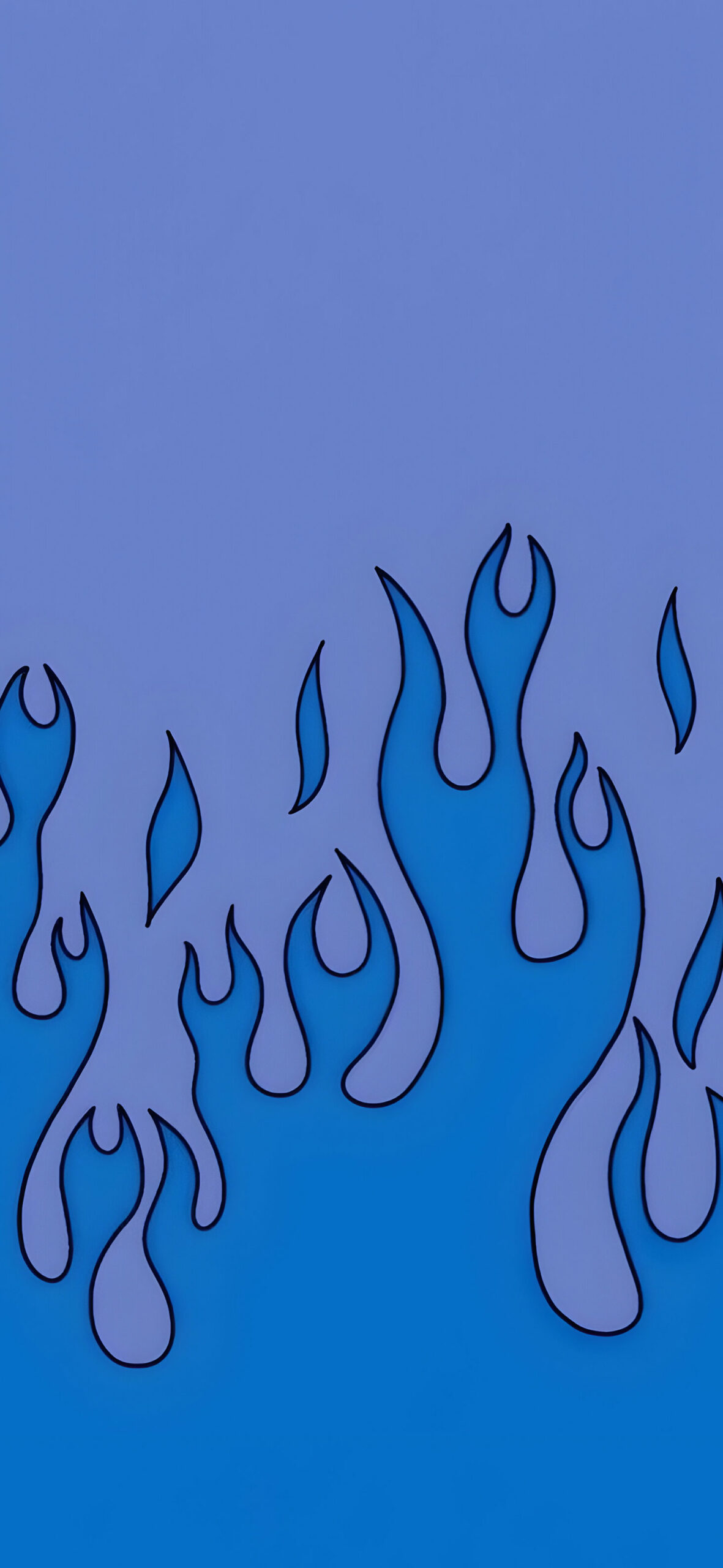 Minimalist Blue Flames Wallpaper