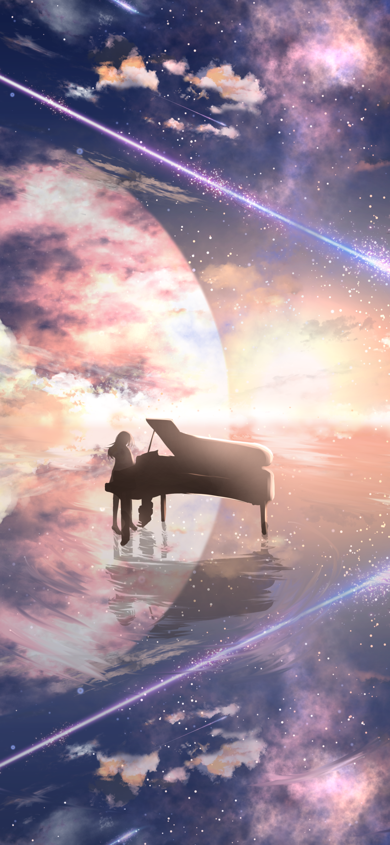 Anime Reflection Phone Wallpaper by ツチ