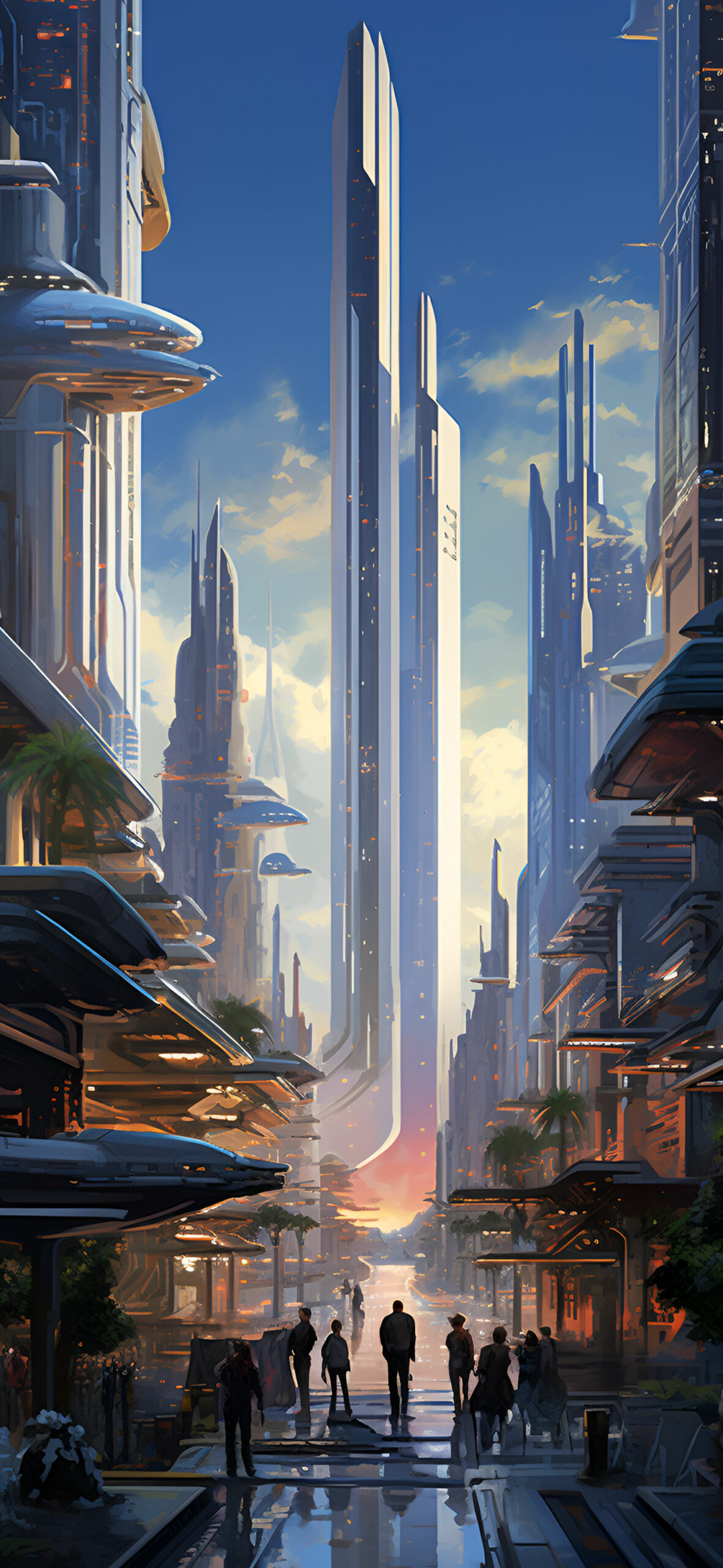 Futuristic Cityscape with Towering
