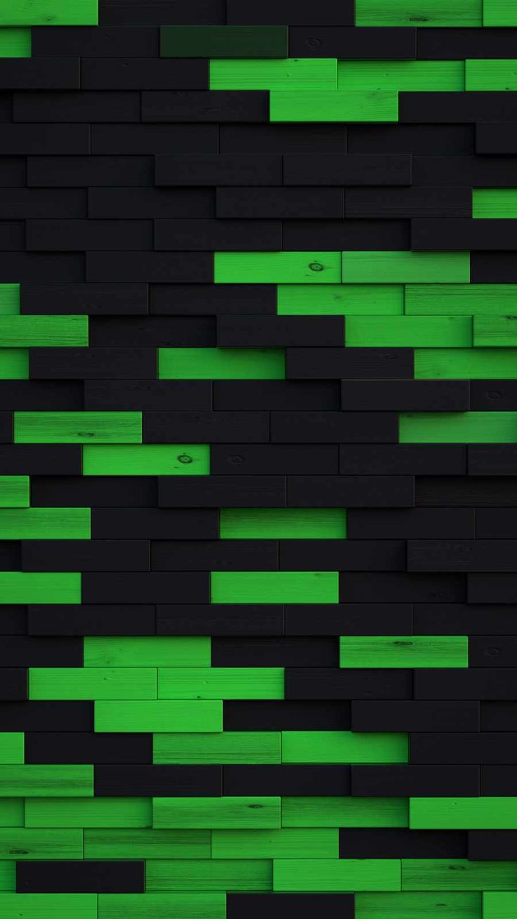 Green Blocks Wooden Wallpaper