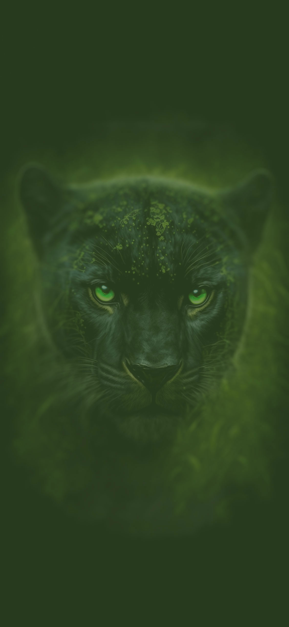 Panther Black & Green Art Wallpaper