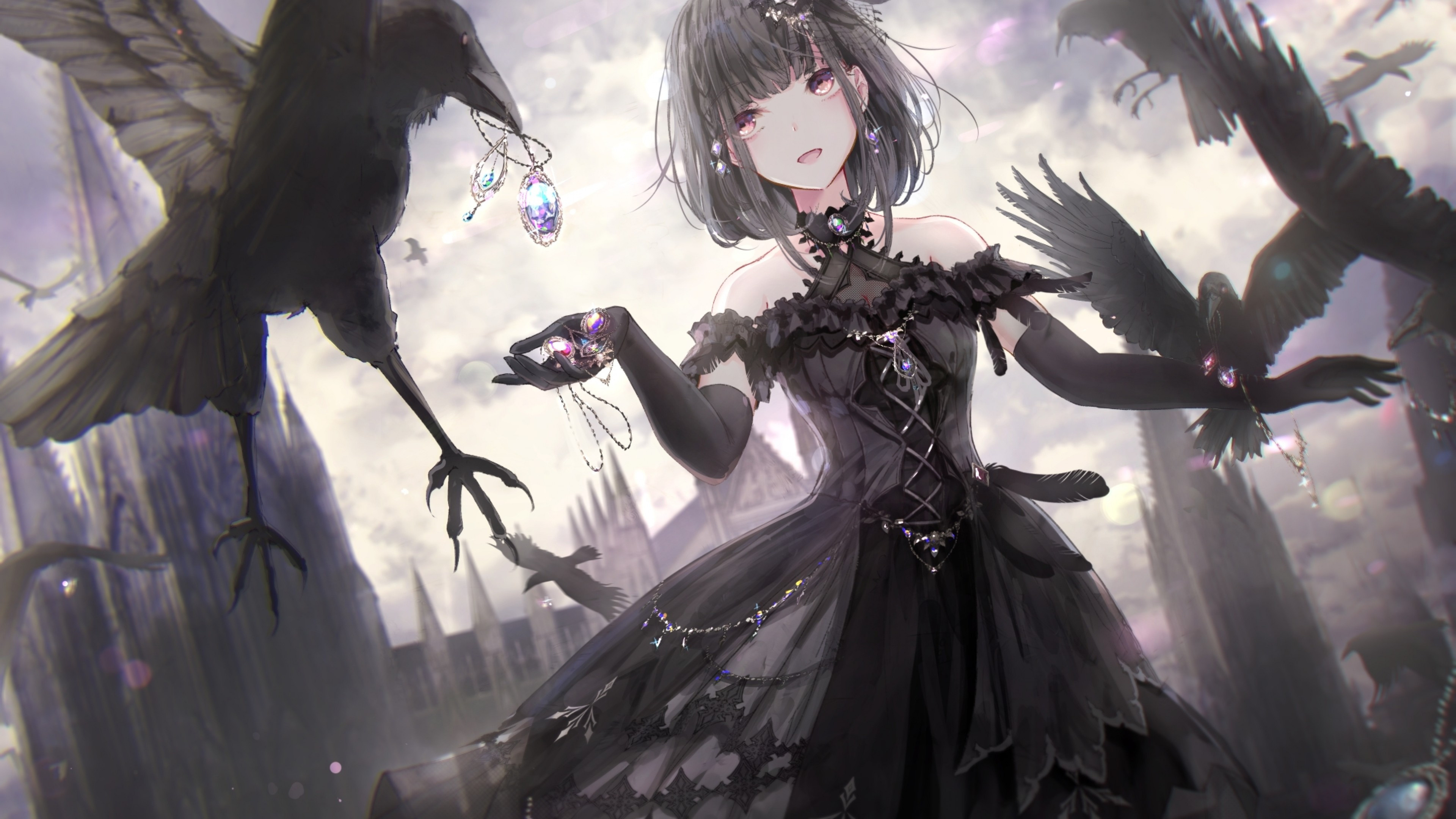 Download Anime Goth Girl With Red Eyes