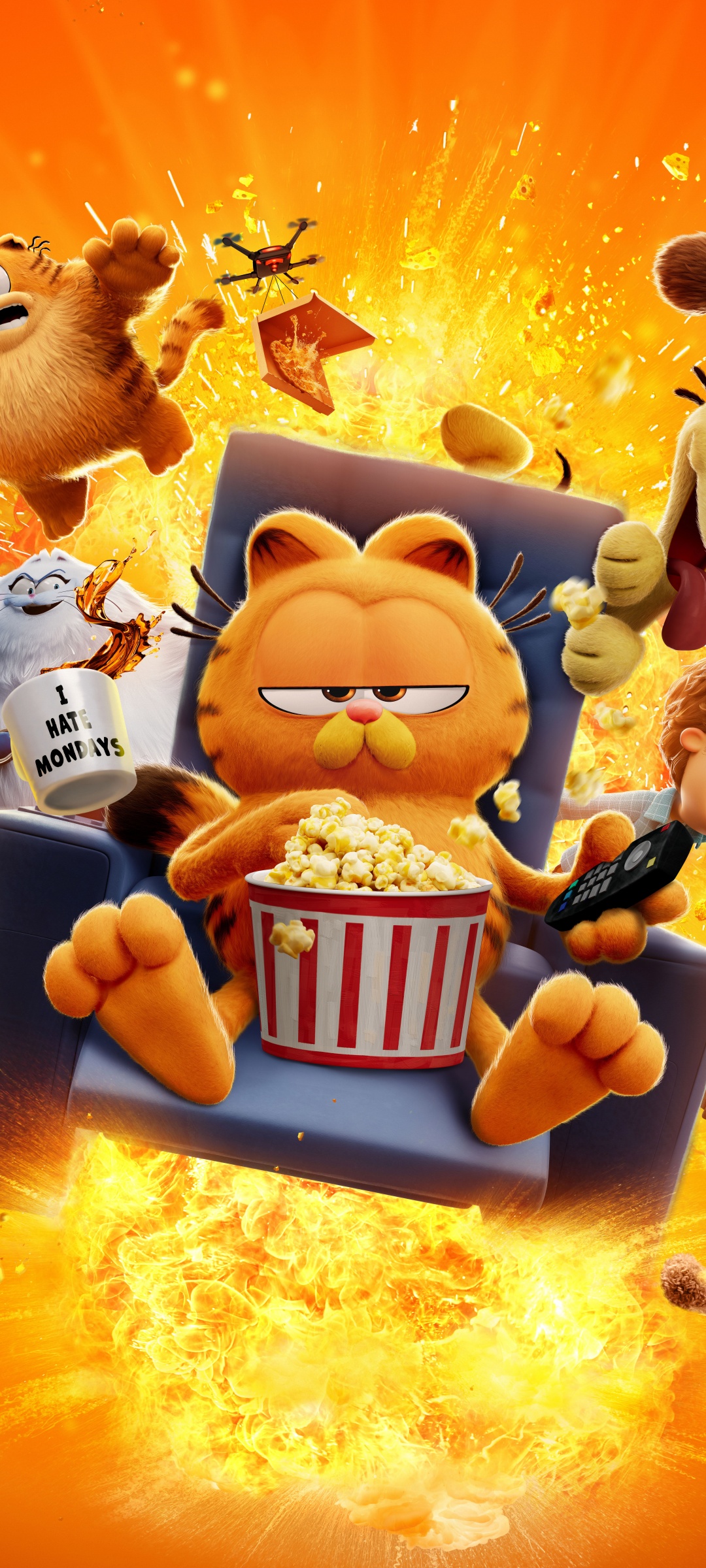 The Garfield Movie 8K Wallpaper for iPhone