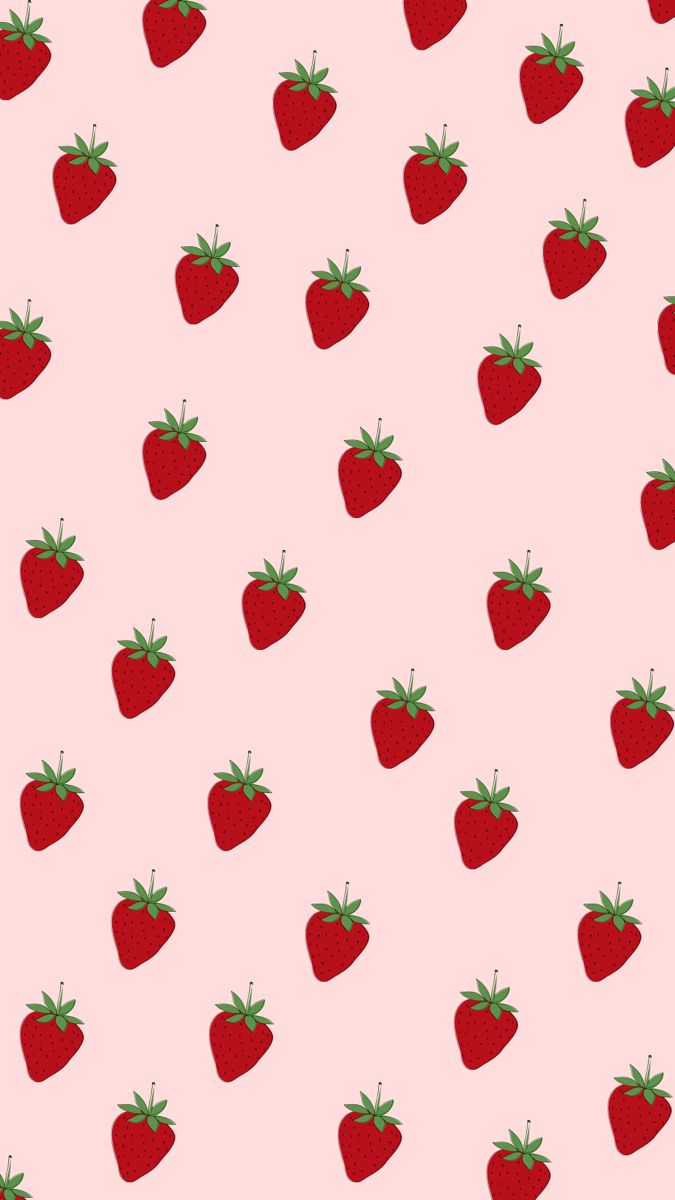 Strawberry Wallpaper. Pink Cartoon