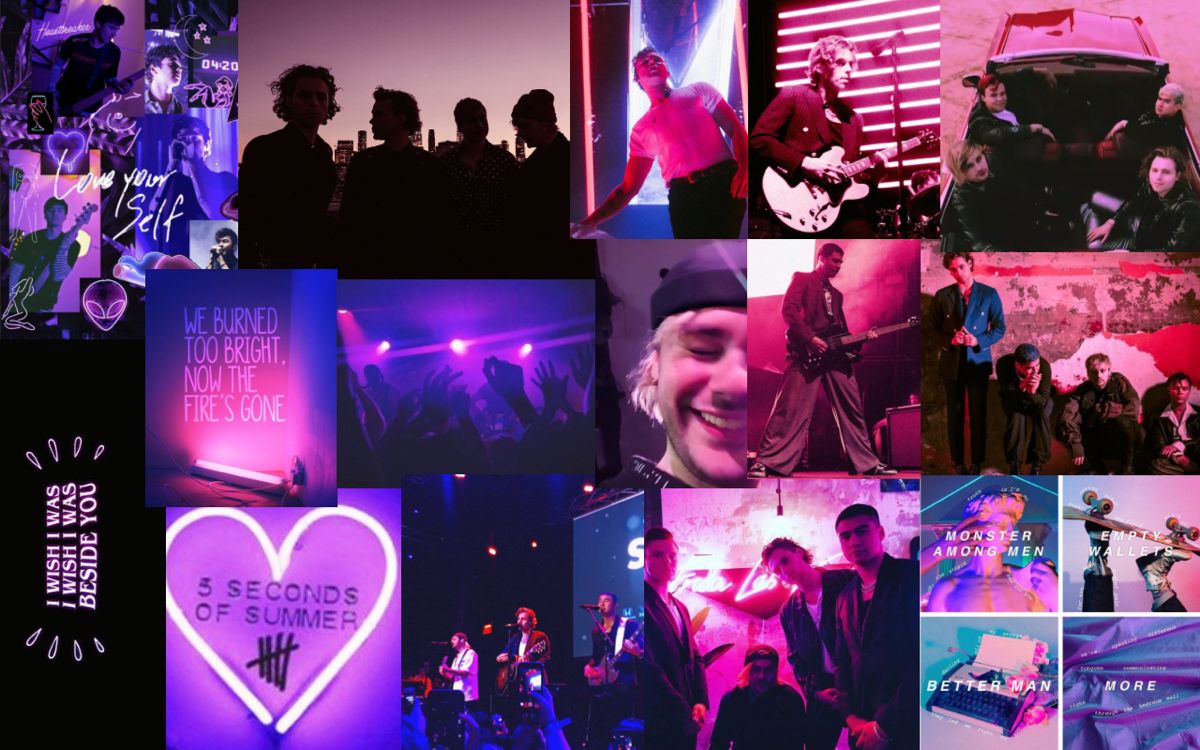 5SOS Pink Purple Aesthetic. Purple