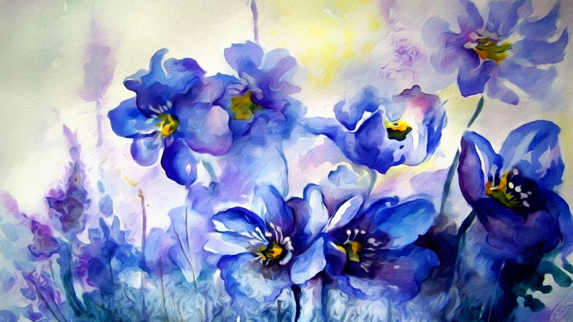 spring, watercolor, painting, primroses