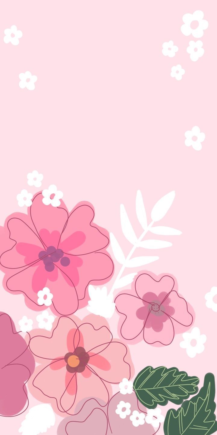 Wallpaper soft pink flower en 2021