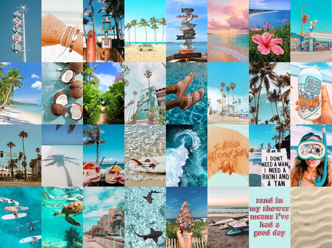 Summer Aesthetic Beach Collage Wallpapers - Wallpaper Cave