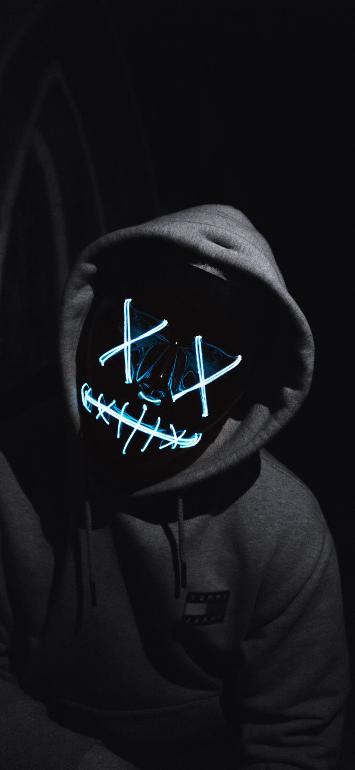 Anonymous Wallpaper 4K, LED mask, Man