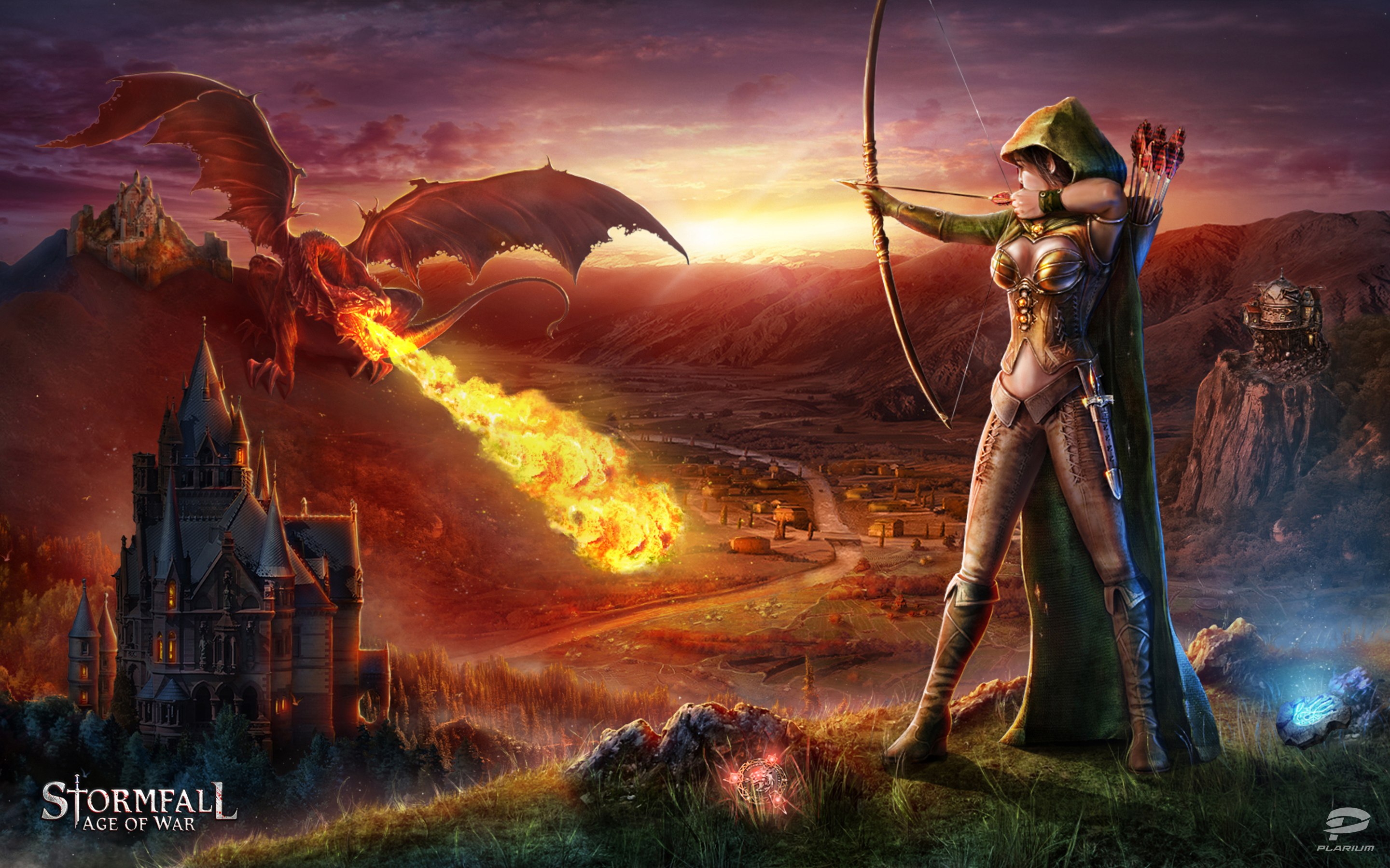 Download Archer Woman Warrior Landscape