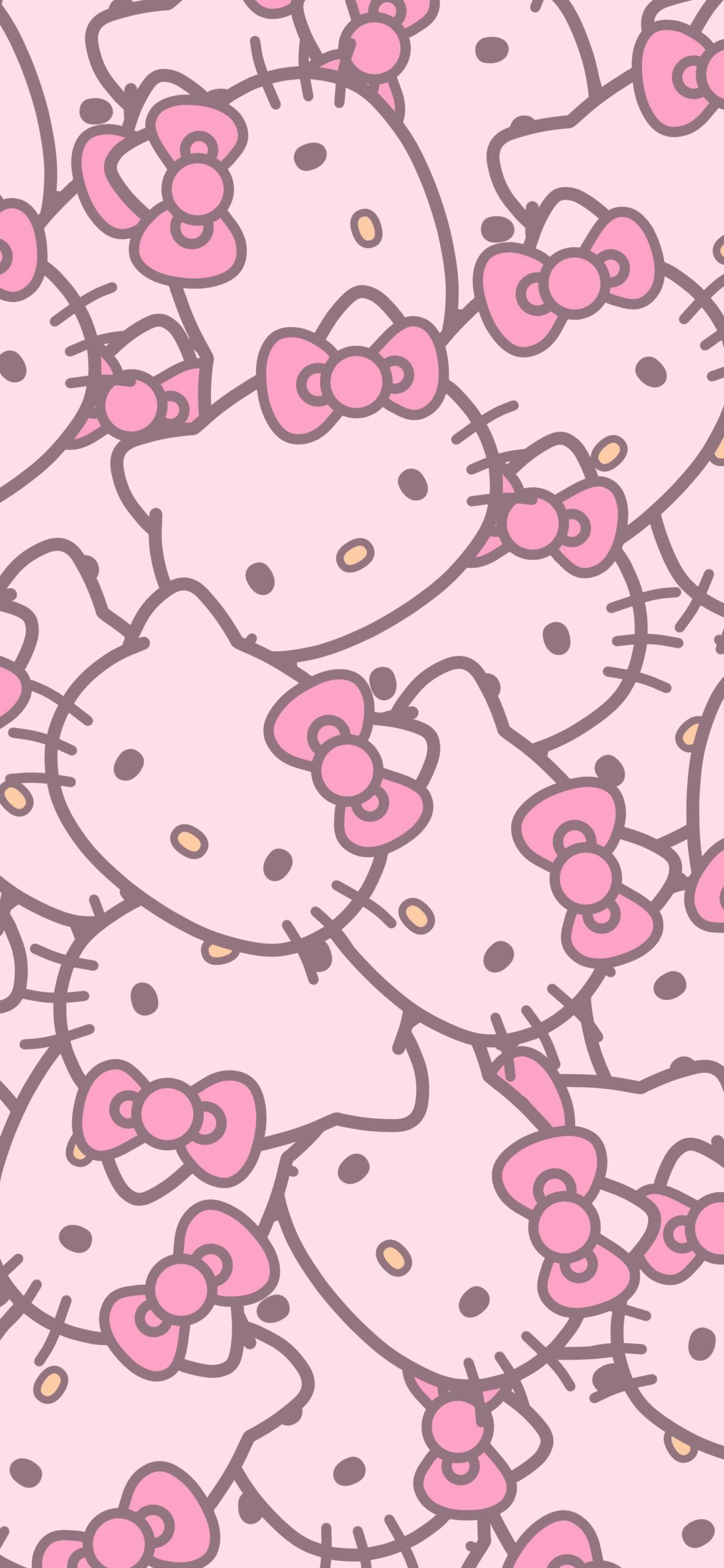 Hello Kitty Face Pattern Wallpaper
