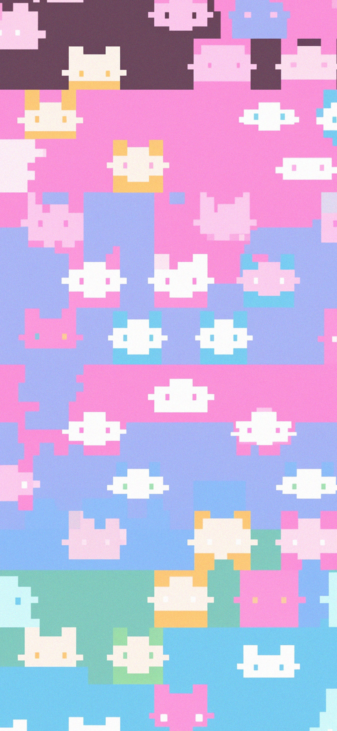 Hello Kitty Pixel Pattern Wallpaper