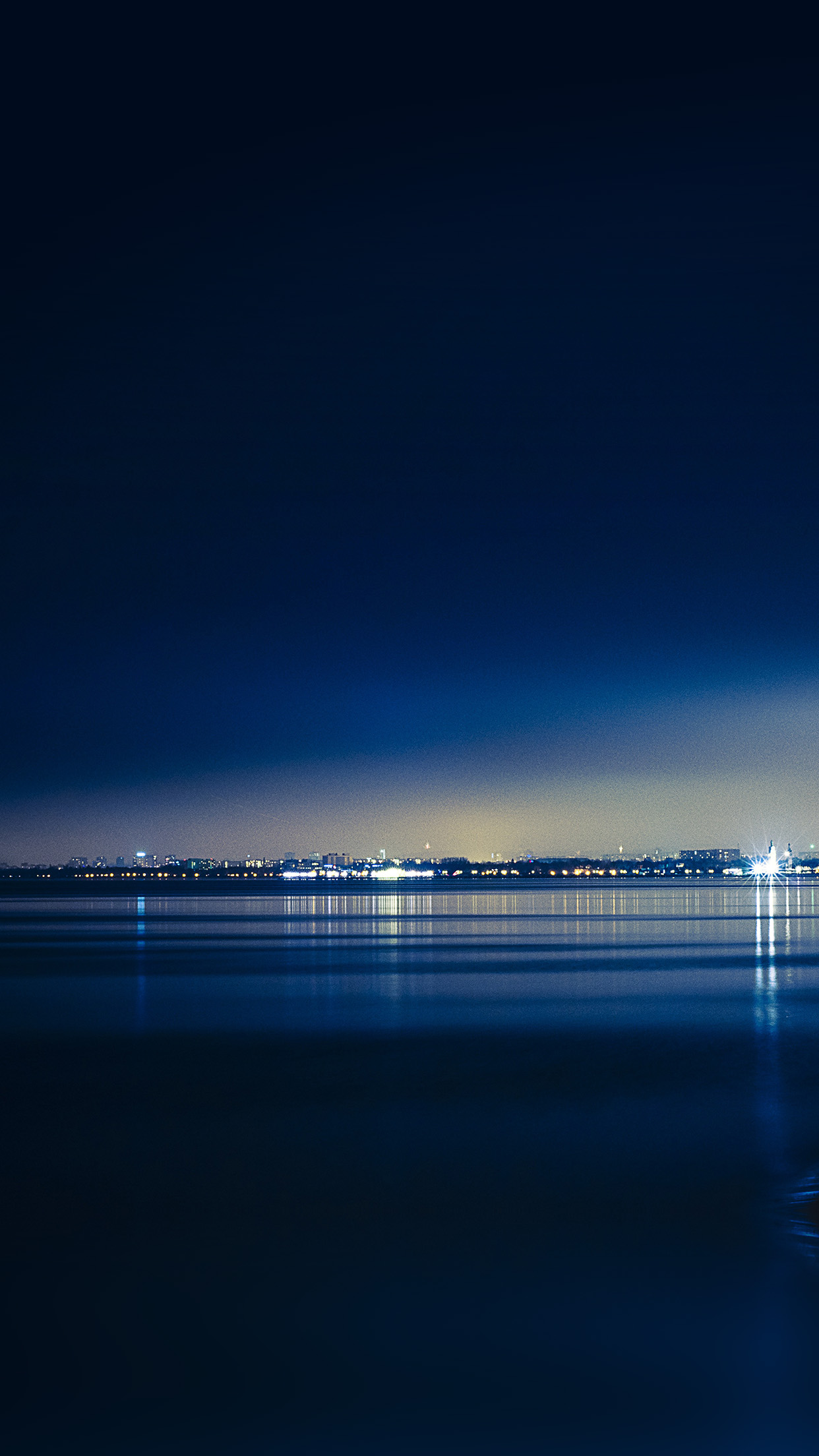 Lake City View Night Dark Nature
