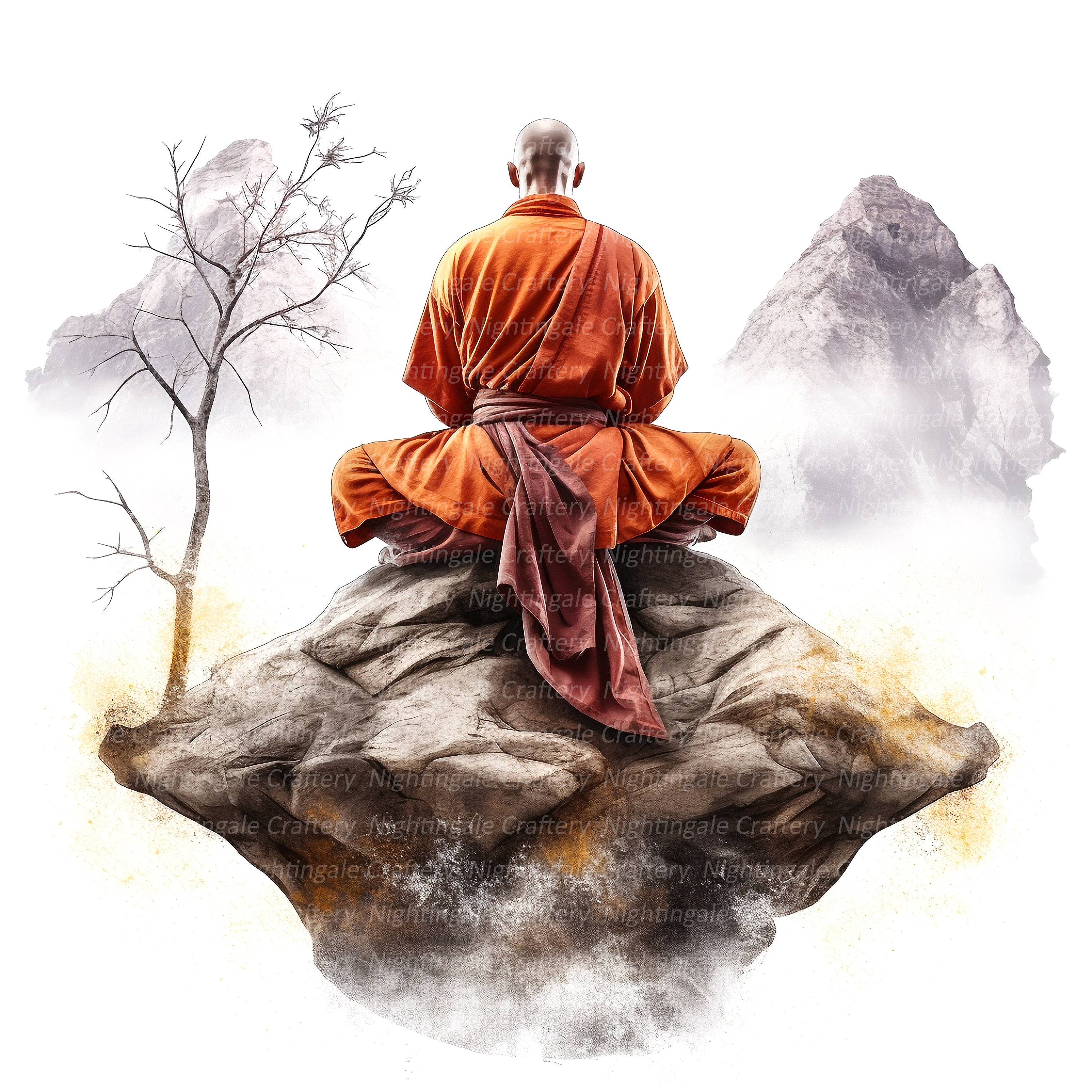 Shaolin Monk Clipart, Buddhism, Kung