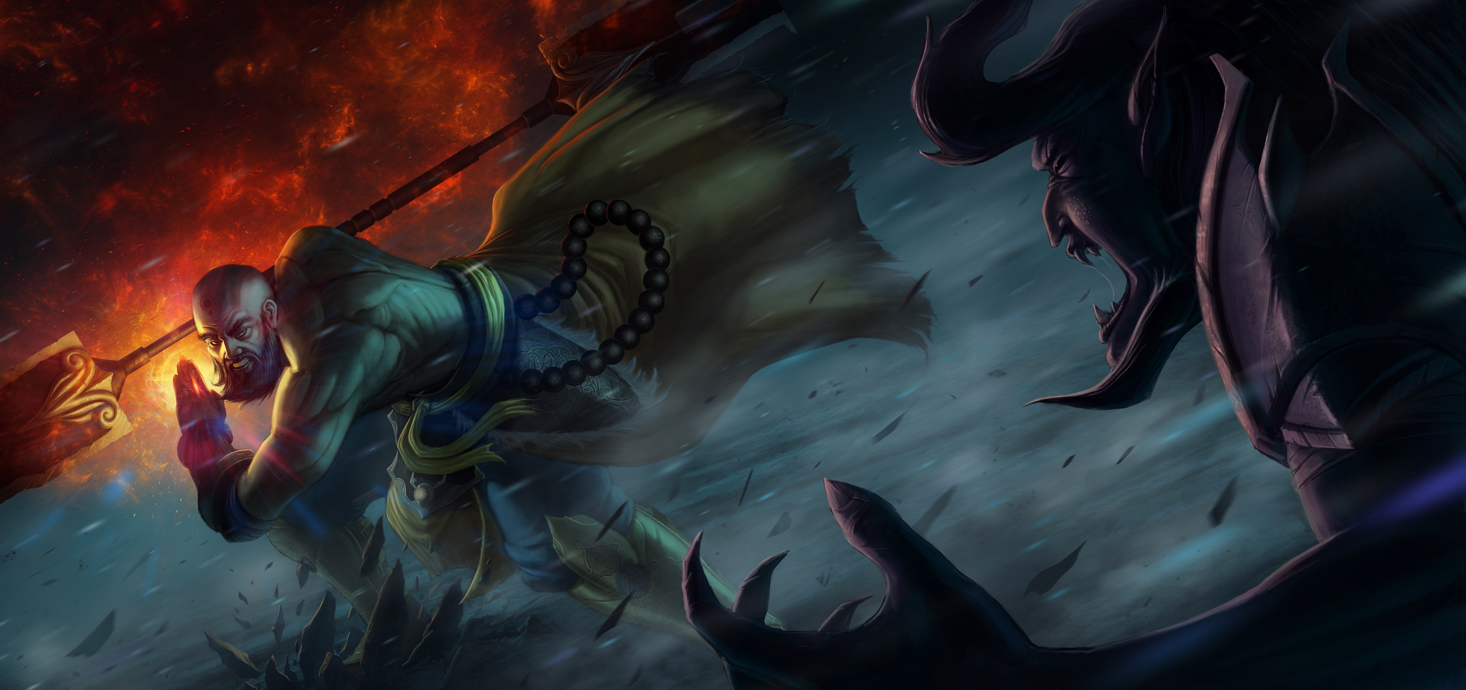 Download wallpaper monster, battle