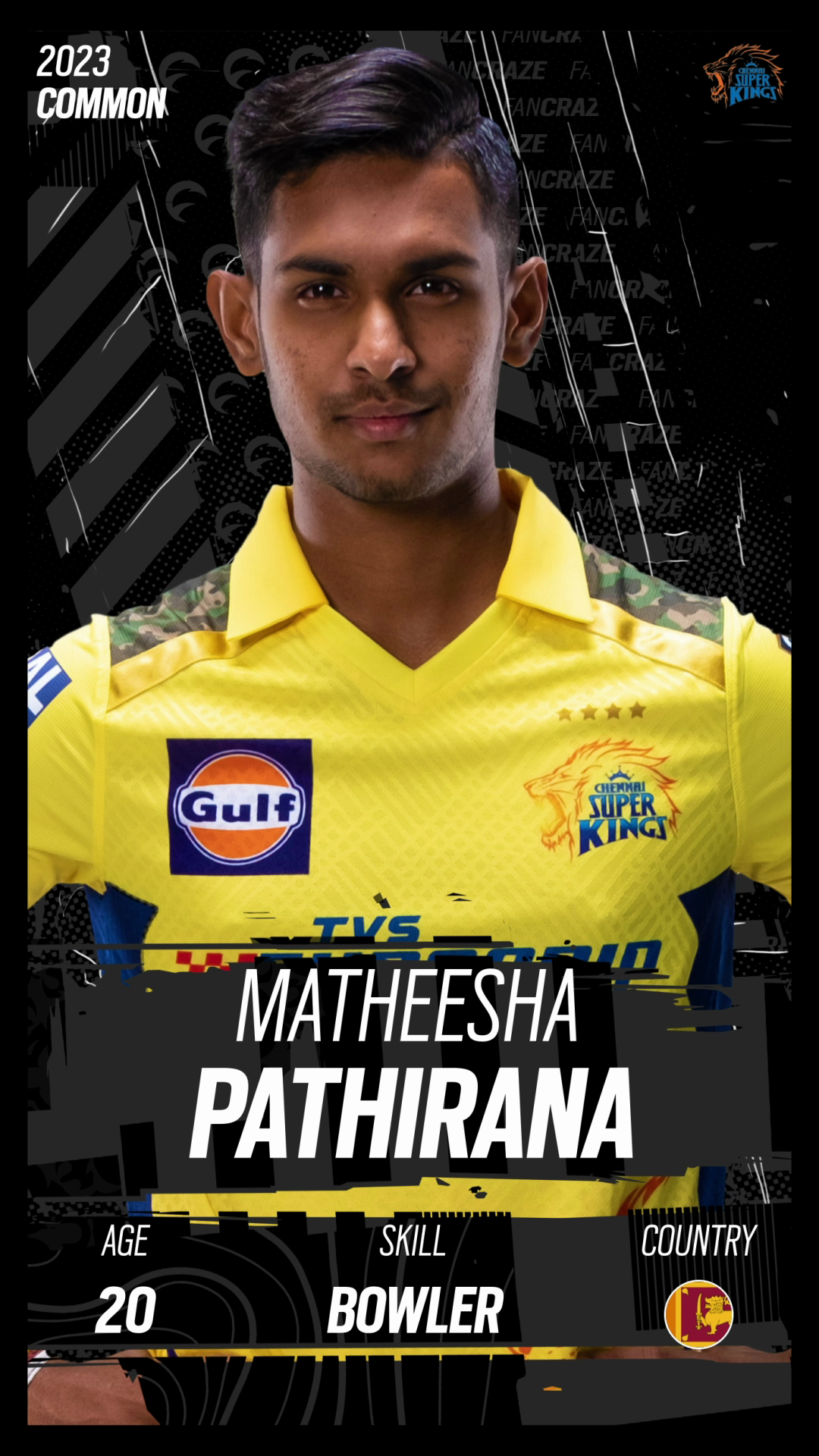Matheesha Pathirana Digital Player Card